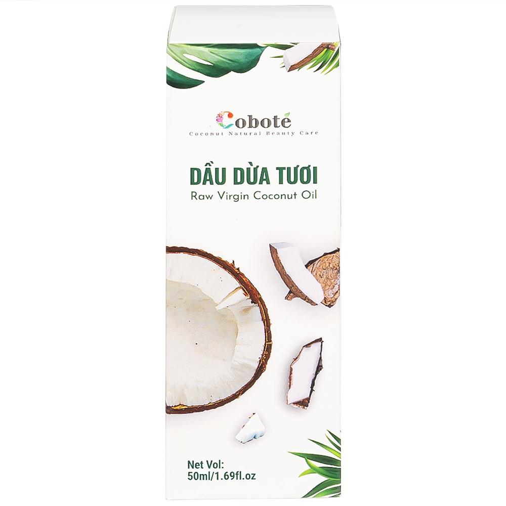 Hình ảnh Dầu Dừa Tươi Raw Virgin Coconut Oil Coboté 50ml dưỡng ẩm da, dưỡng tóc, chăm sóc răng miệng