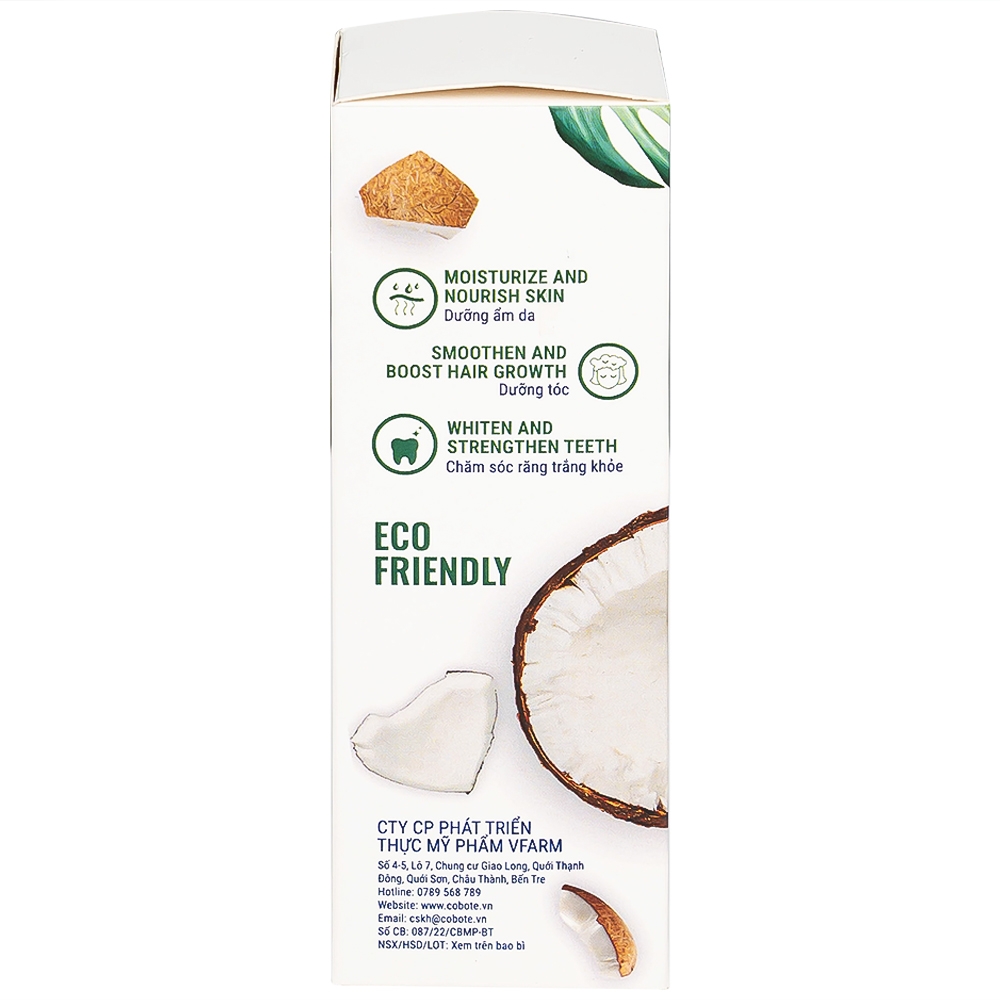 Hình ảnh Dầu Dừa Tươi Raw Virgin Coconut Oil Coboté 50ml dưỡng ẩm da, dưỡng tóc, chăm sóc răng miệng