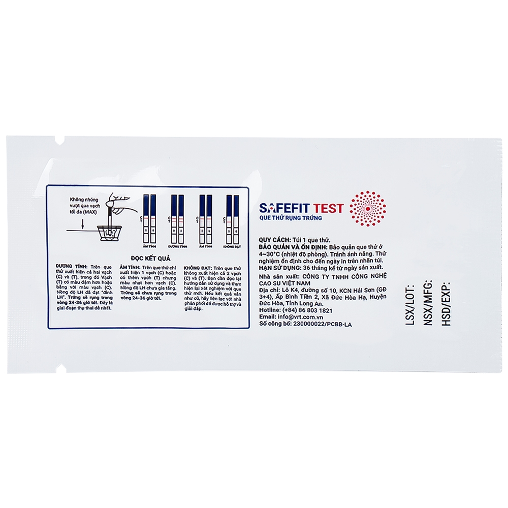 Hình ảnh Que thử rụng trứng Safefit Test dùng để xác định ngày rụng trứng (7 que)