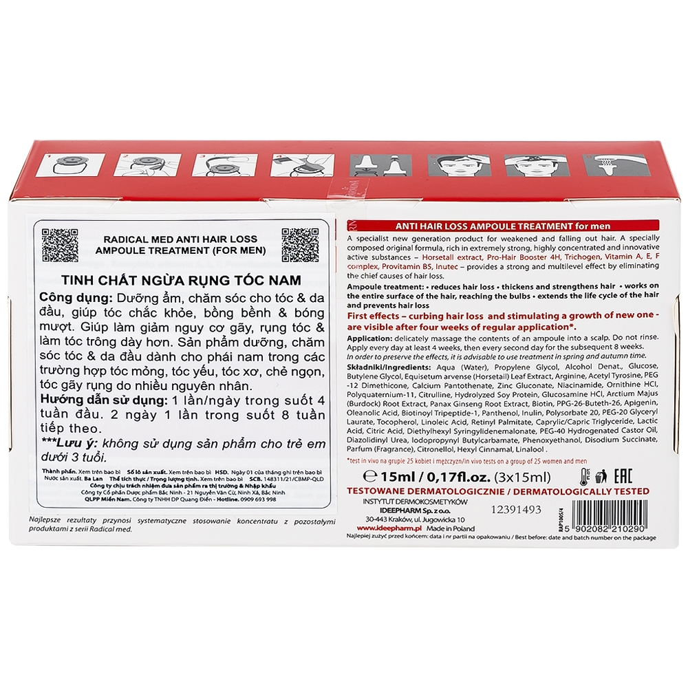 Hình ảnh Tinh chất Radical Med Anti-Hair Loss ngừa rụng tóc cho nam (3 ống)