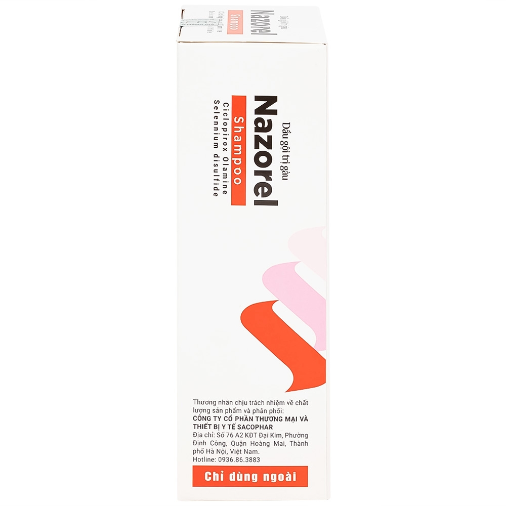 Hình ảnh DẦU GỘI TRỊ GÀU NAZOREL SHAMPOO CICLOPIROX OLAMINE 100ML