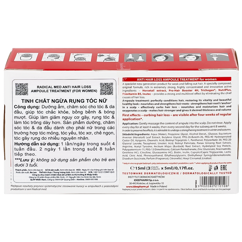 Hình ảnh Tinh chất Radical Med Anti-Hair Loss làm sạch tóc và da đầu (3 ống x 5ml)