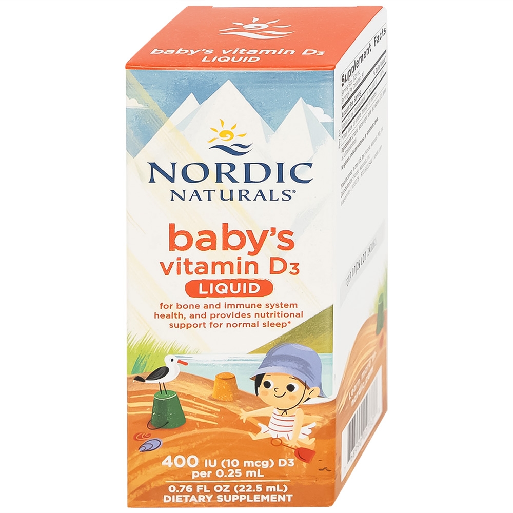 Hình ảnh Dung dịch Nordic Naturals Baby's Vitamin D3 22.5ml bổ sung Vitamin D, tăng cường hấp thu canxi vào xương