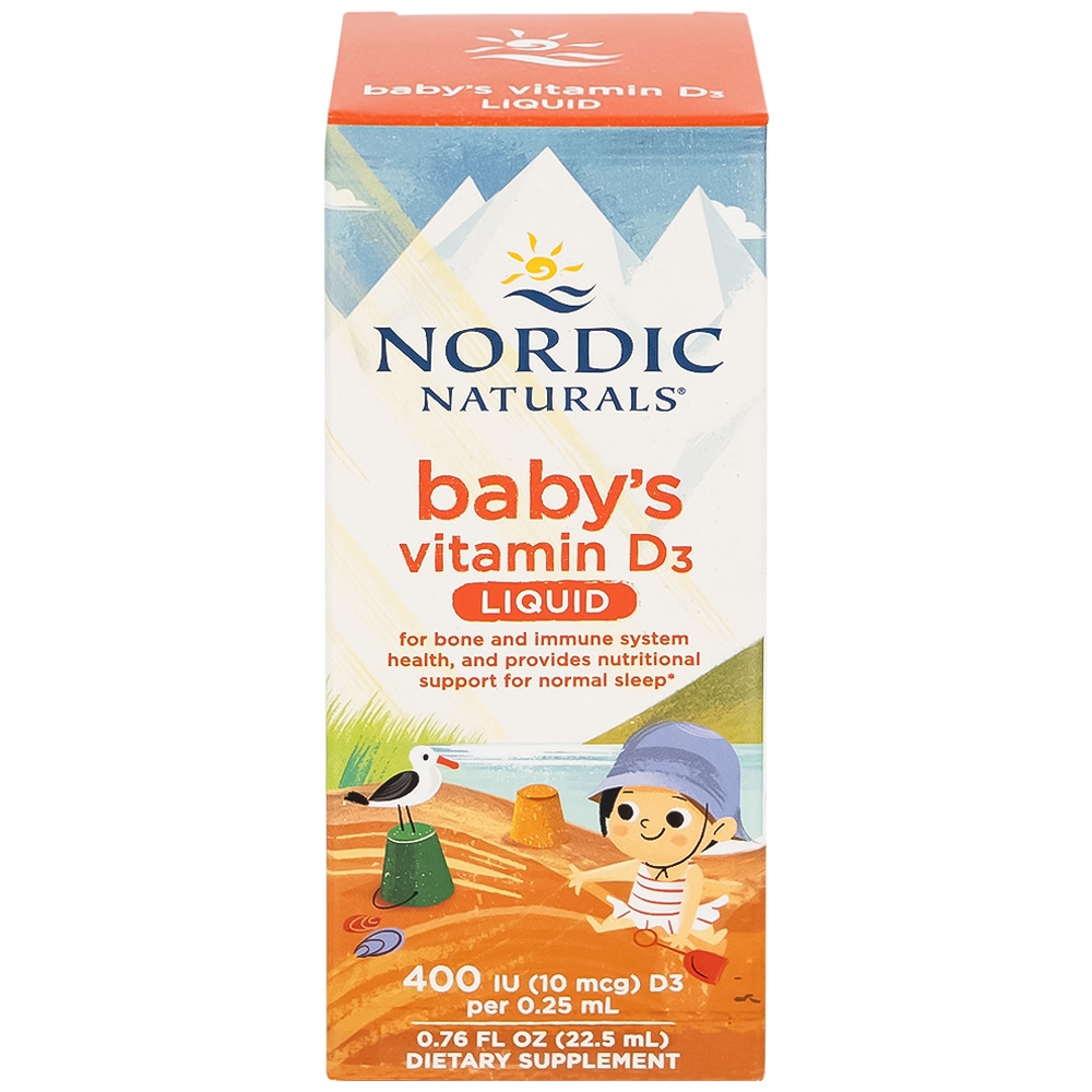 Hình ảnh Dung dịch Nordic Naturals Baby's Vitamin D3 22.5ml bổ sung Vitamin D, tăng cường hấp thu canxi vào xương