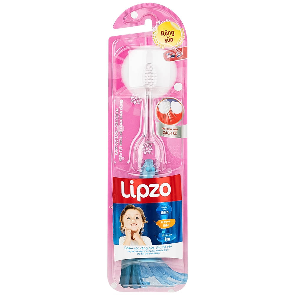 Hình ảnh Bàn chải đánh răng Lipzo Kids1 dùng làm sạch răng sữa cho trẻ em từ 1-5 tuổi (1 cây)
