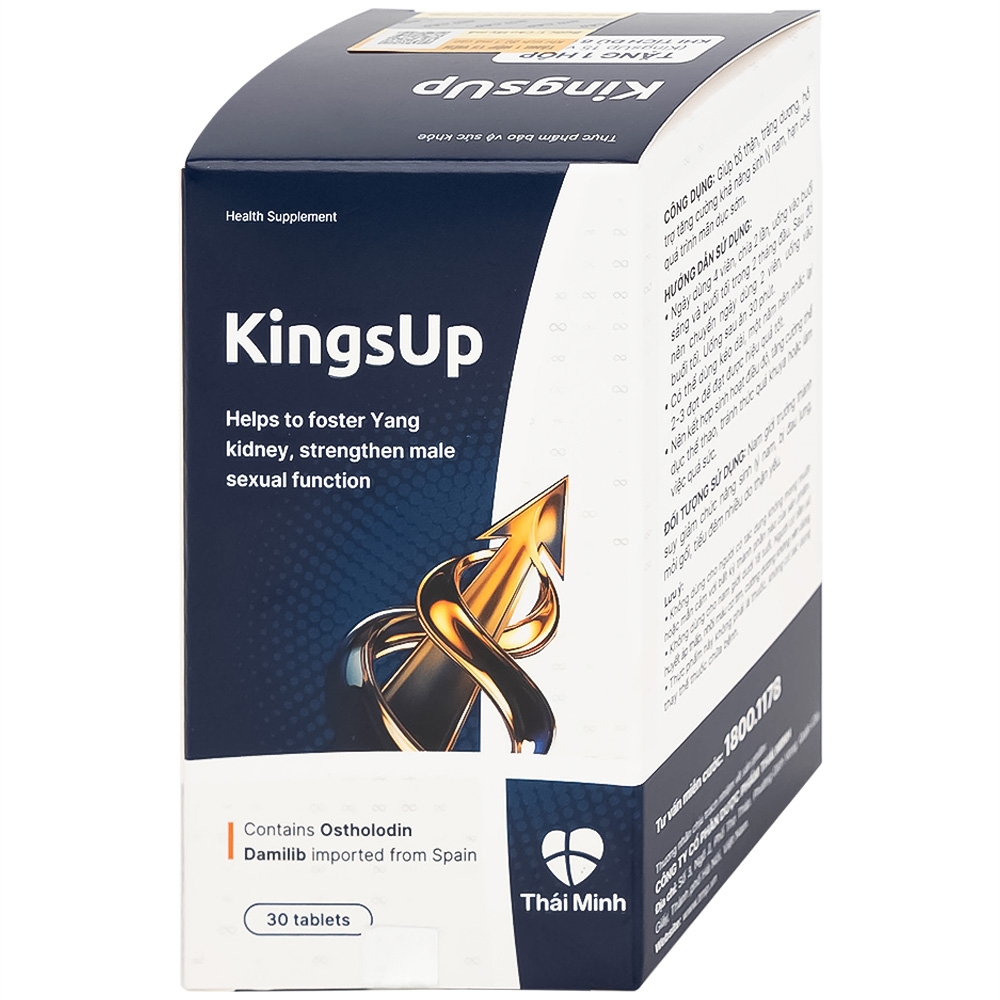 Hình ảnh Viên uống KingsUp Thái Minh bổ thận, tráng dương, hỗ trợ tăng cường khả năng sinh lý nam (30 viên) 