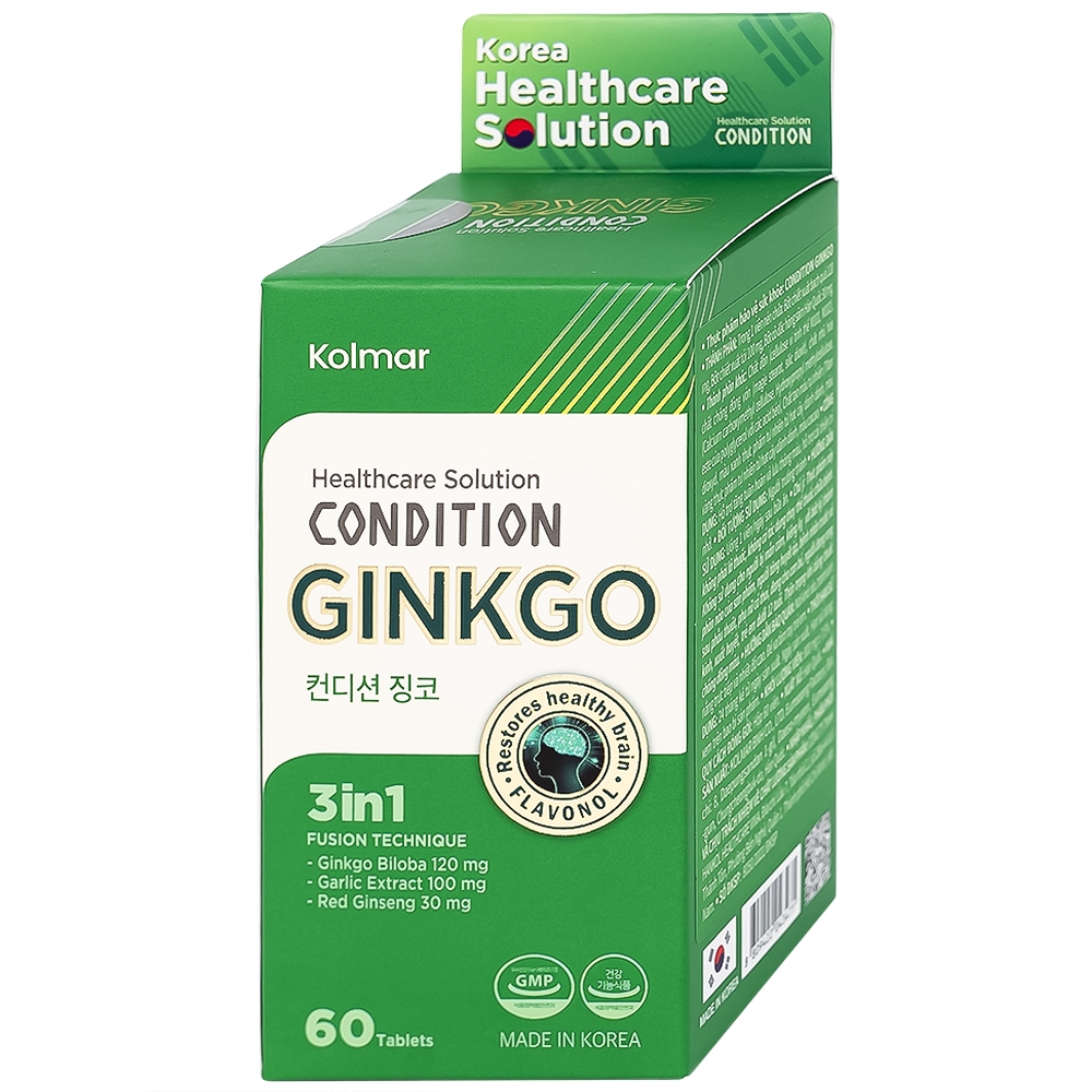 Hình ảnh Thực phẩm bảo vệ sức khỏe Condition Ginkgo Kolmar hỗ trợ tăng bổ não cải thiện trí nhớ (60 viên)