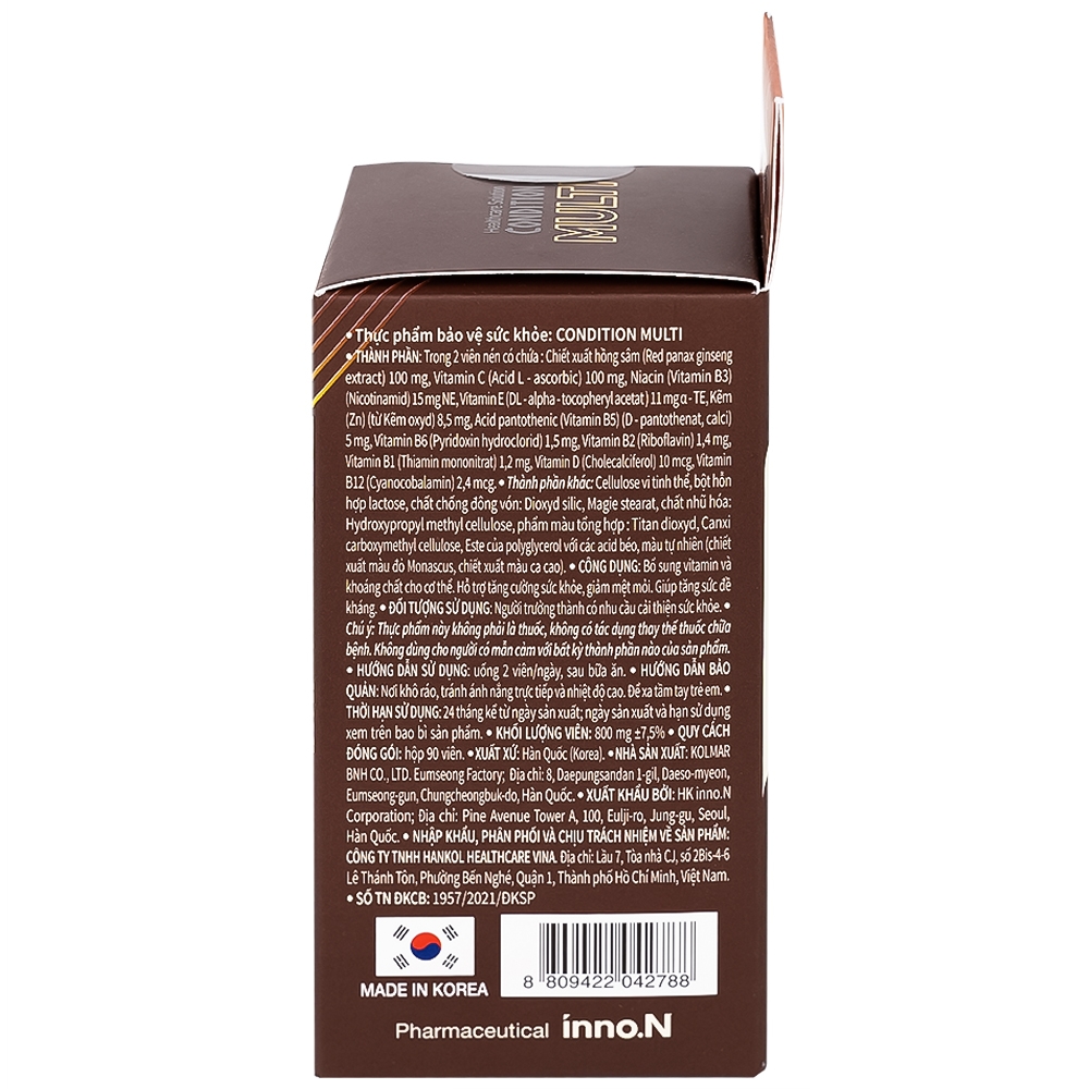 Hình ảnh Thực phẩm bảo vệ sức khỏe Condition Multi Kolmar Hỗ trợ tăng cường sức khỏe, giảm mệt mỏi (90viên)