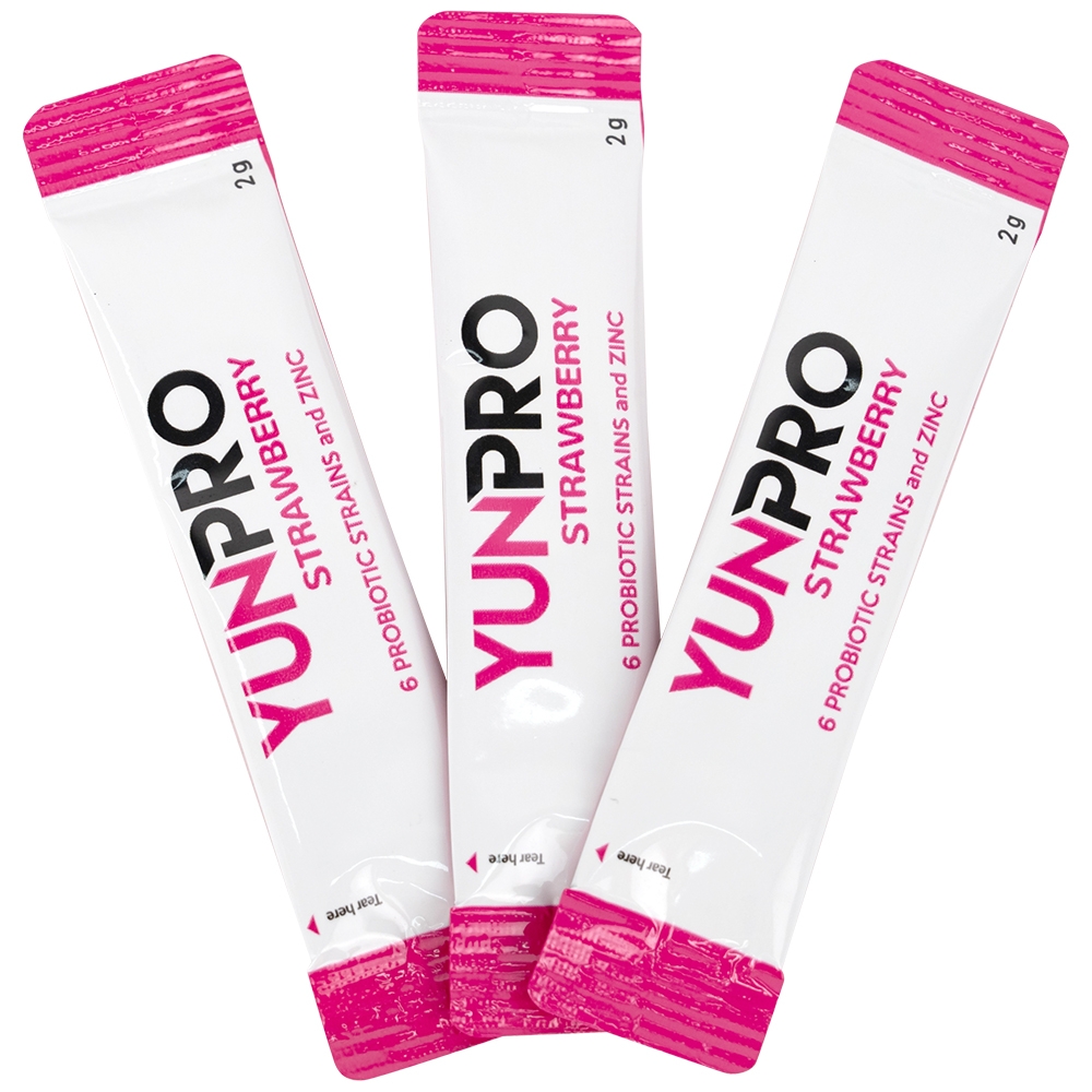 Hình ảnh Men vi sinh Yunpro strawberry 2g DHG Pharma bổ sung lợi khuẩn bổ sung lợi khuẩn, giúp tăng cường hệ vi sinh đường ruột (20 gói)