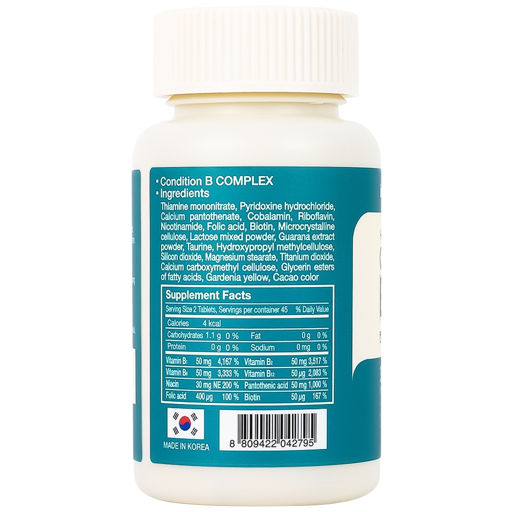 Hình ảnh Thực phẩm bảo vệ sức khỏe Condition BComplex Kolmar hỗ trợ cung cấp năng lượng, giúp cơ thể hồi phục khi mệt mỏi (90 viên)