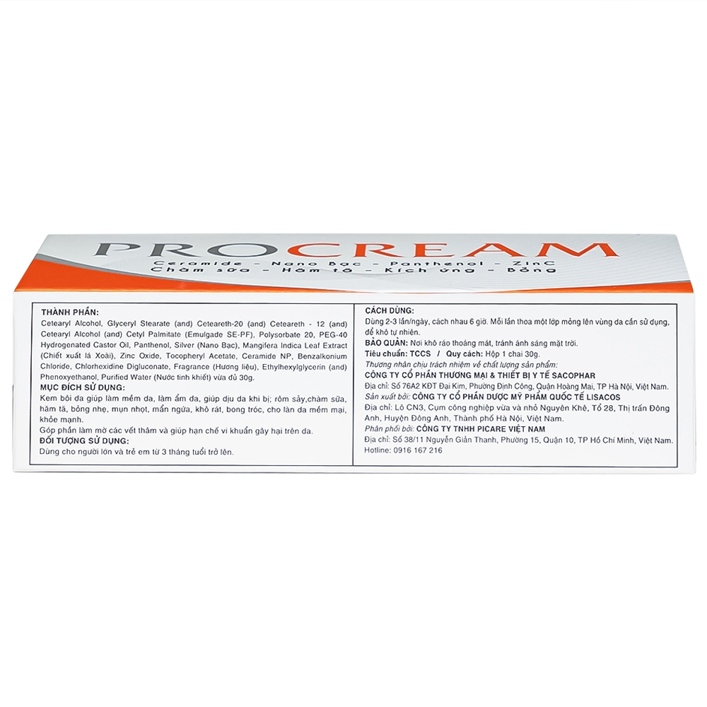Hình ảnh Kem bôi Procream giảm tình trạng chàm sữa, hăm tã, kích ứng, bỏng (30g)