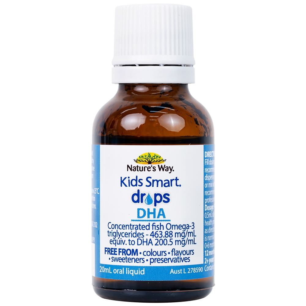 Hình ảnh Siro Kids Smart Drops DHA 20ml Nature's Way thúc đẩy sự phát triển của não bộ và hệ thần kinh ở trẻ nhỏ