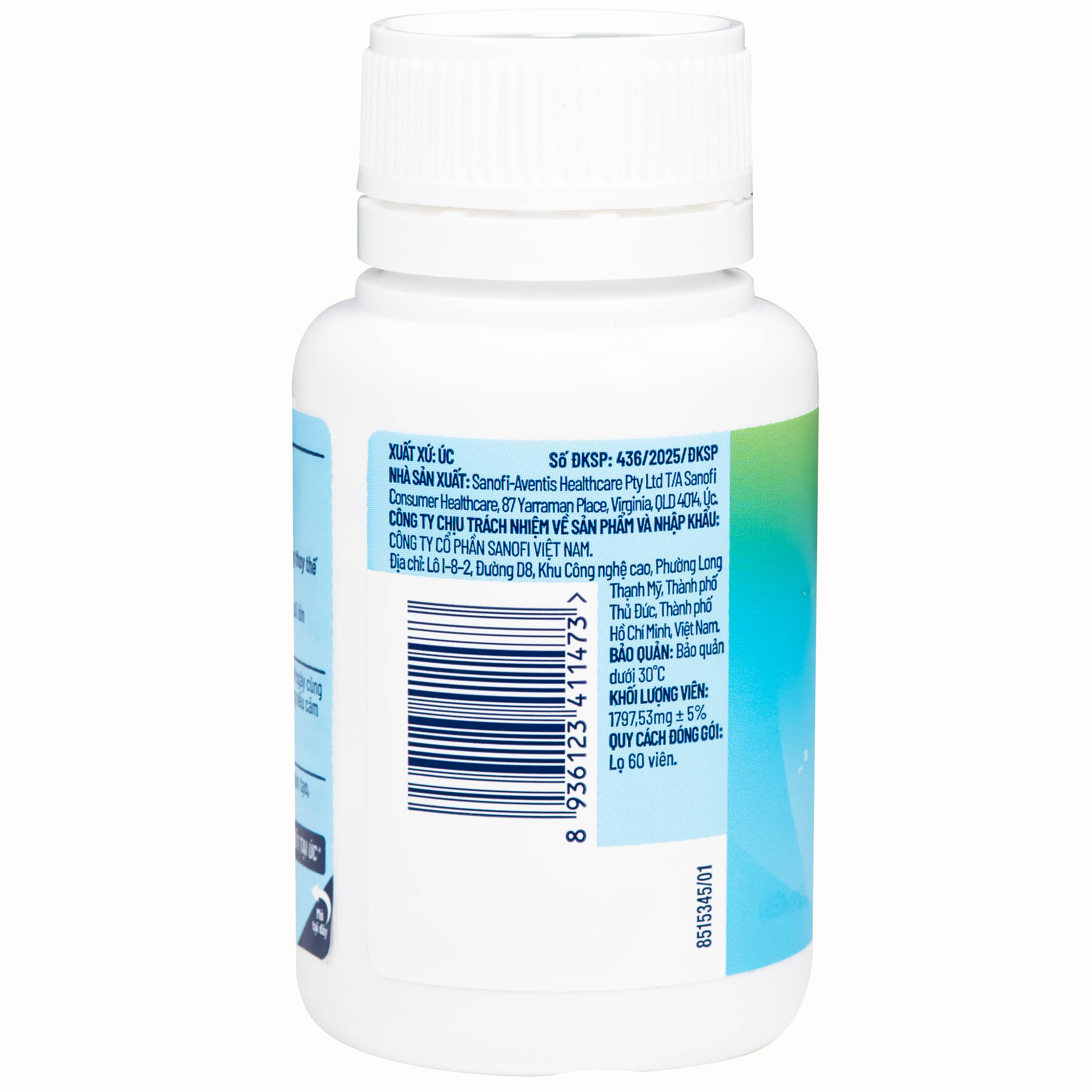 Hình ảnh Viên uống Ostelin Calcium & Vitamin D3 Sanofi giúp tăng hấp thụ canxi, duy trì xương và răng chắc khỏe (60 viên)
