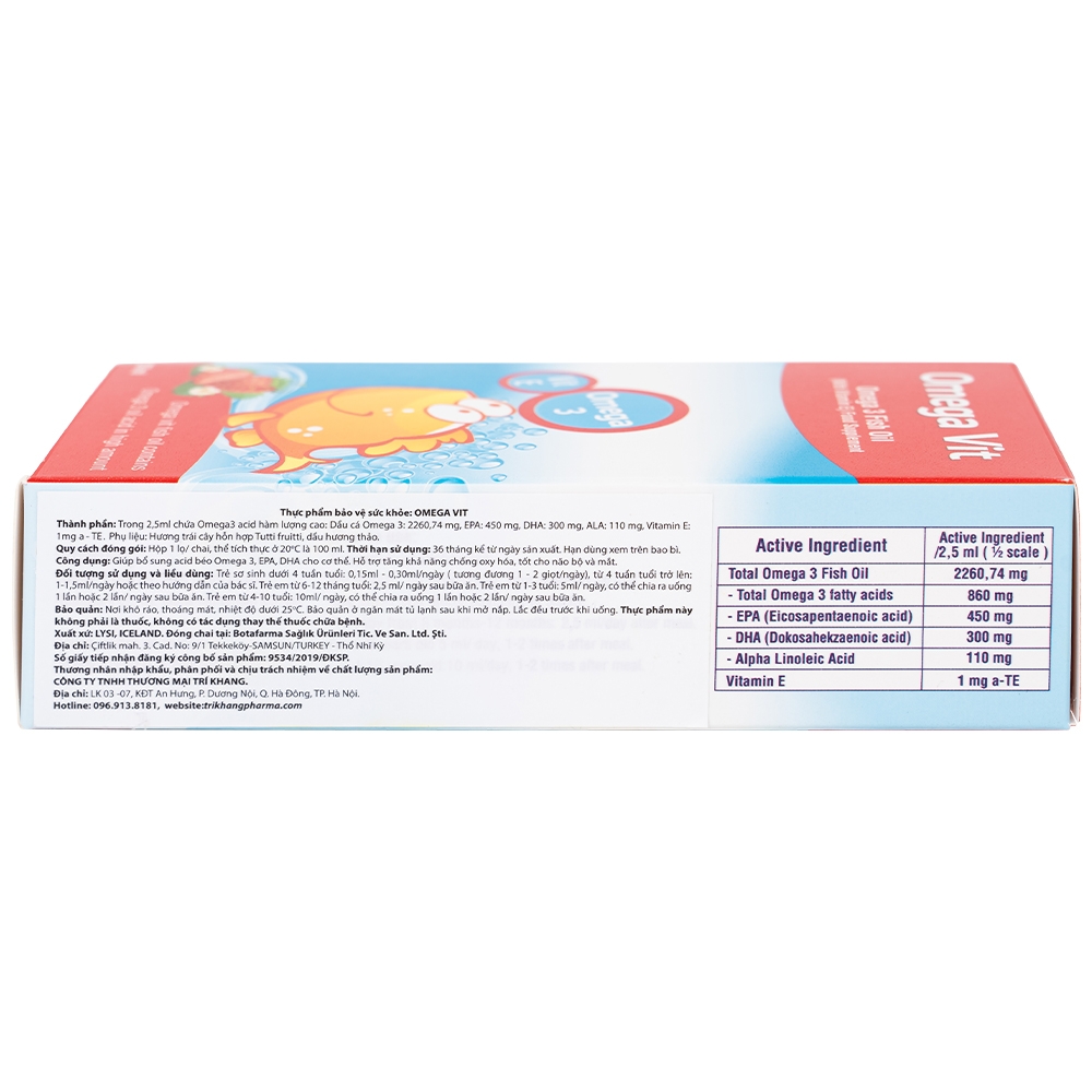 Hình ảnh Thực phẩm bảo vệ sức khỏe Omega Vit Botafarma hỗ trợ tăng khả năng chống oxy hóa, tốt cho não bộ và mắt (100ml)