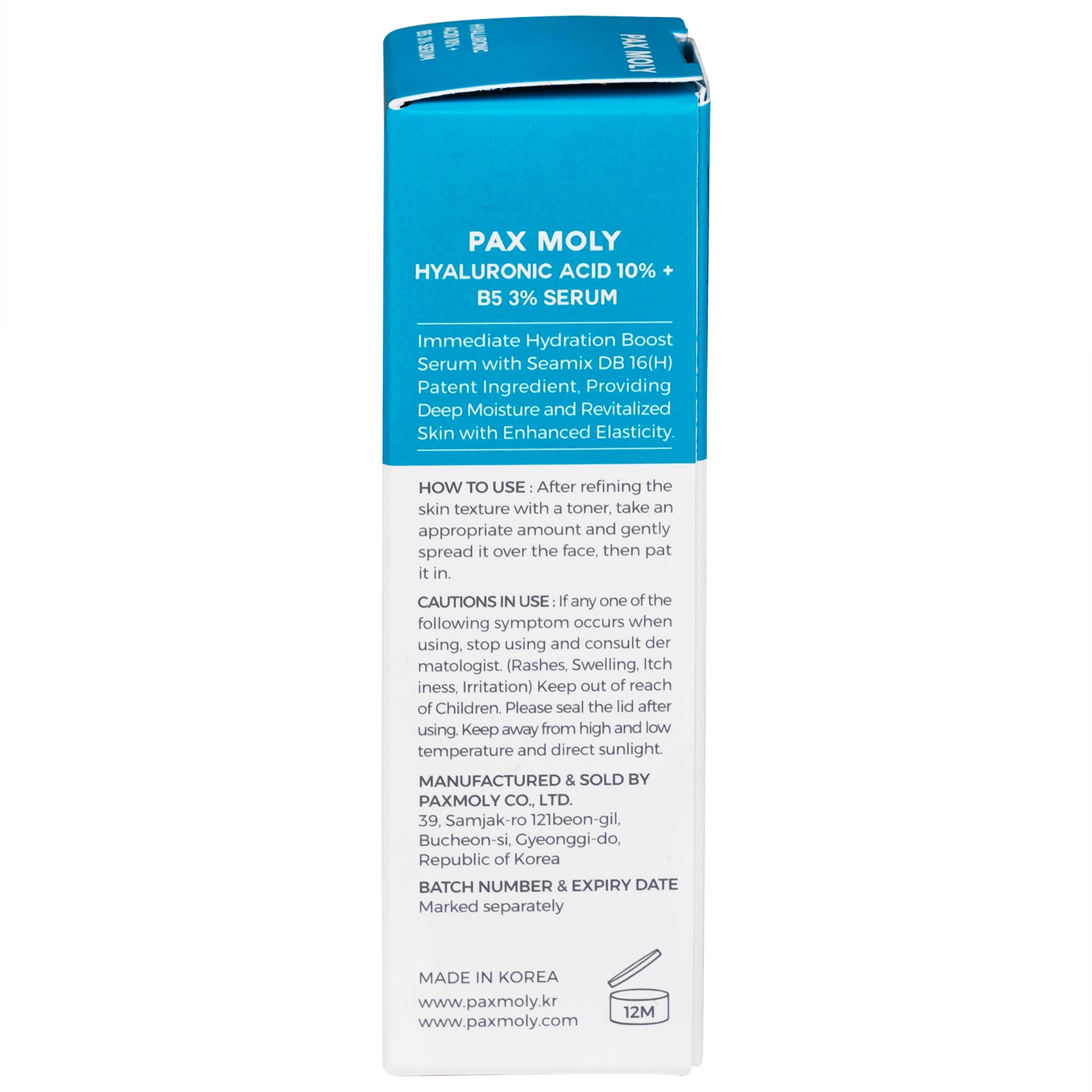 Hình ảnh Serum Pax Moly Moisture Hyaluronic Acid 10% + B5 3% (Blue) giúp da mềm mịn, dưỡng ẩm, làm sáng da (30ml)