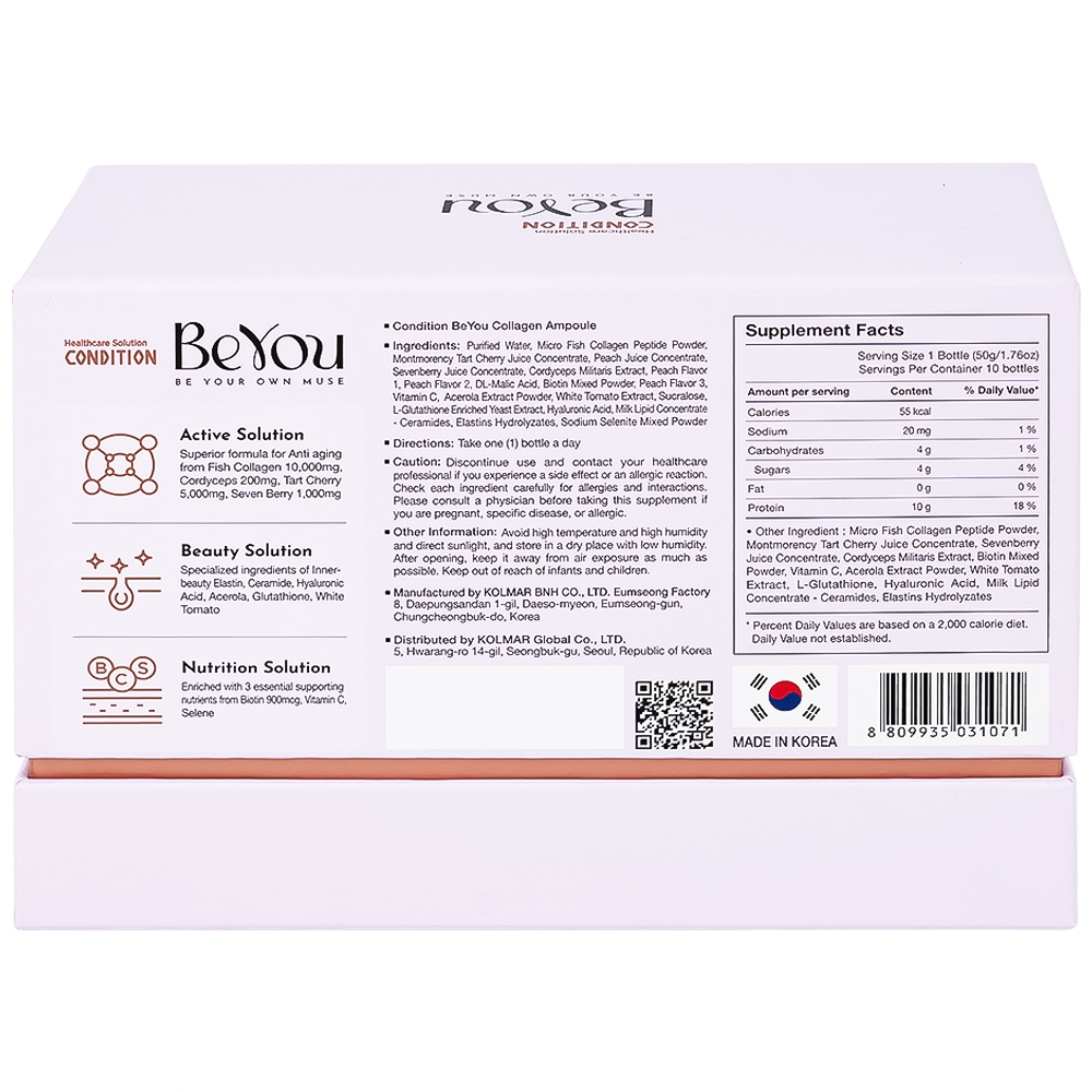 Hình ảnh Thực phẩm bổ sung Collagen Condition Beyou Ampoule 10,000mg (10 chai)