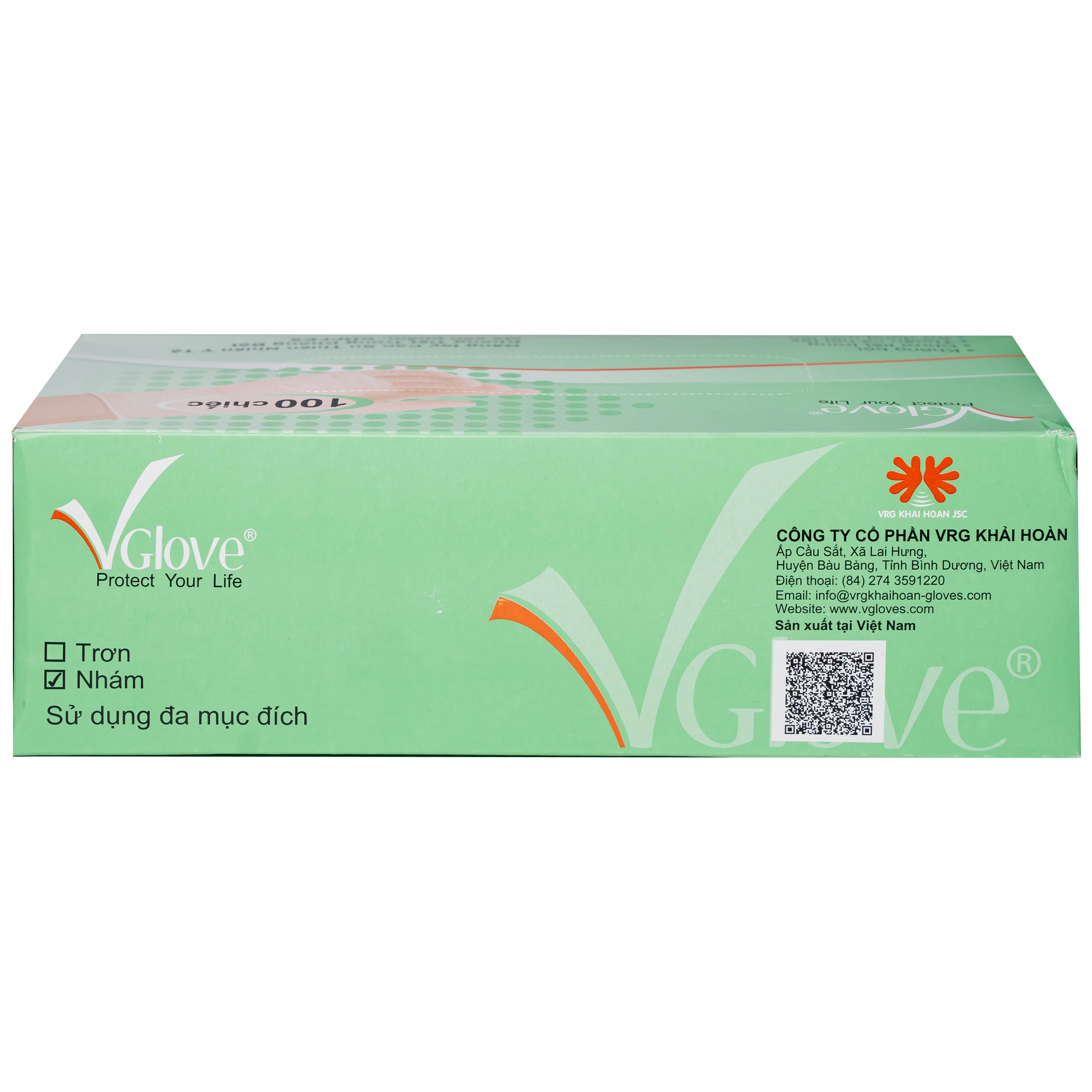 Hình ảnh Găng tay cao su y tế nhám không bột VGlove Size L (100 cái)