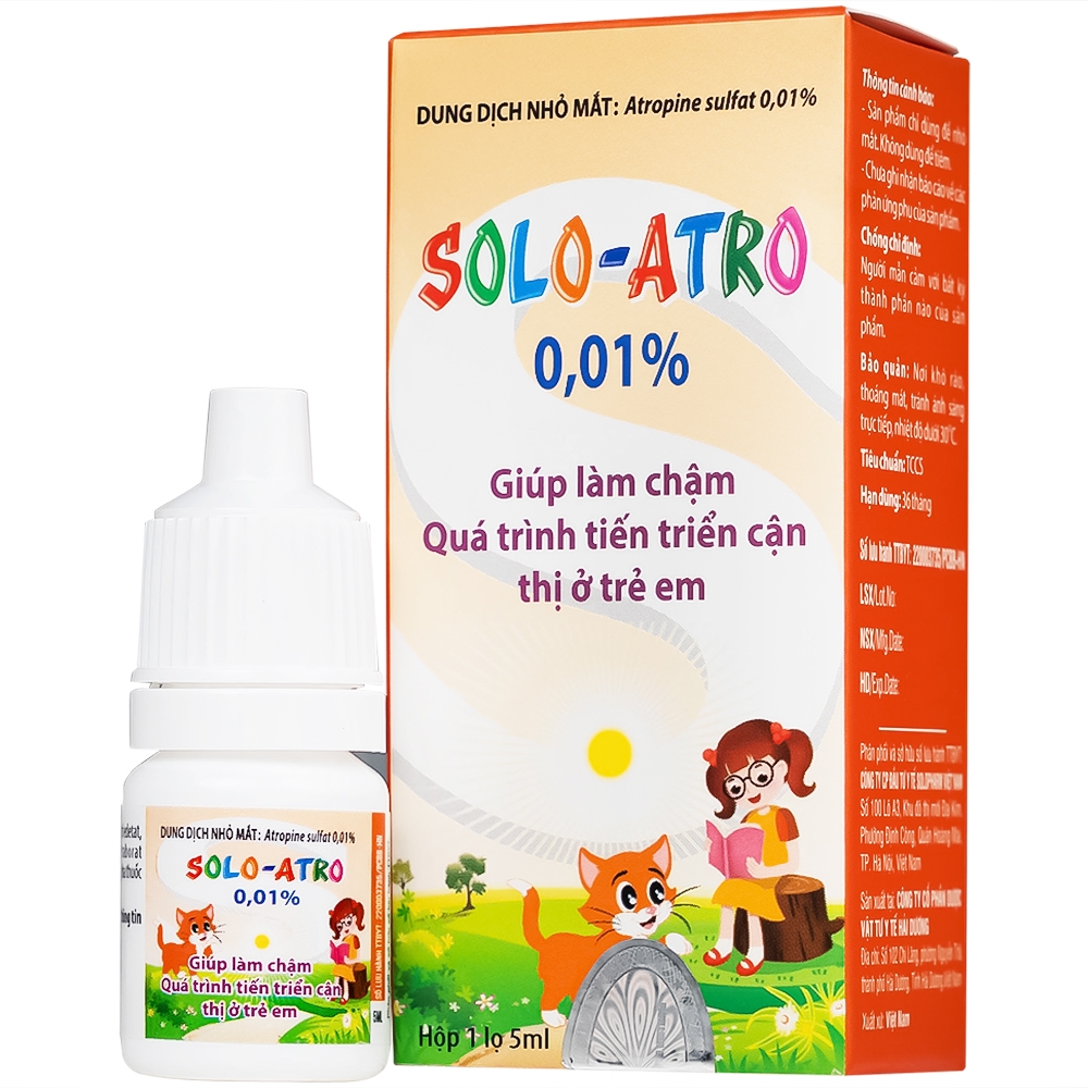 Hình ảnh Dung dịch nhỏ mắt Solo-Atro Solopharm kiểm soát cận thị ở trẻ em, làm chậm quá trình tiến triển cận thị (5ml)