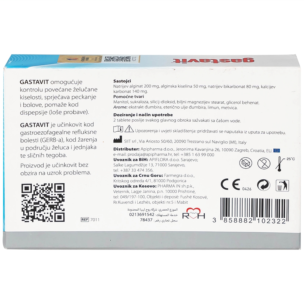 Hình ảnh Viên nhai Gastavit Apipharma dùng cho trào ngược dạ dày thực quản (24 viên)