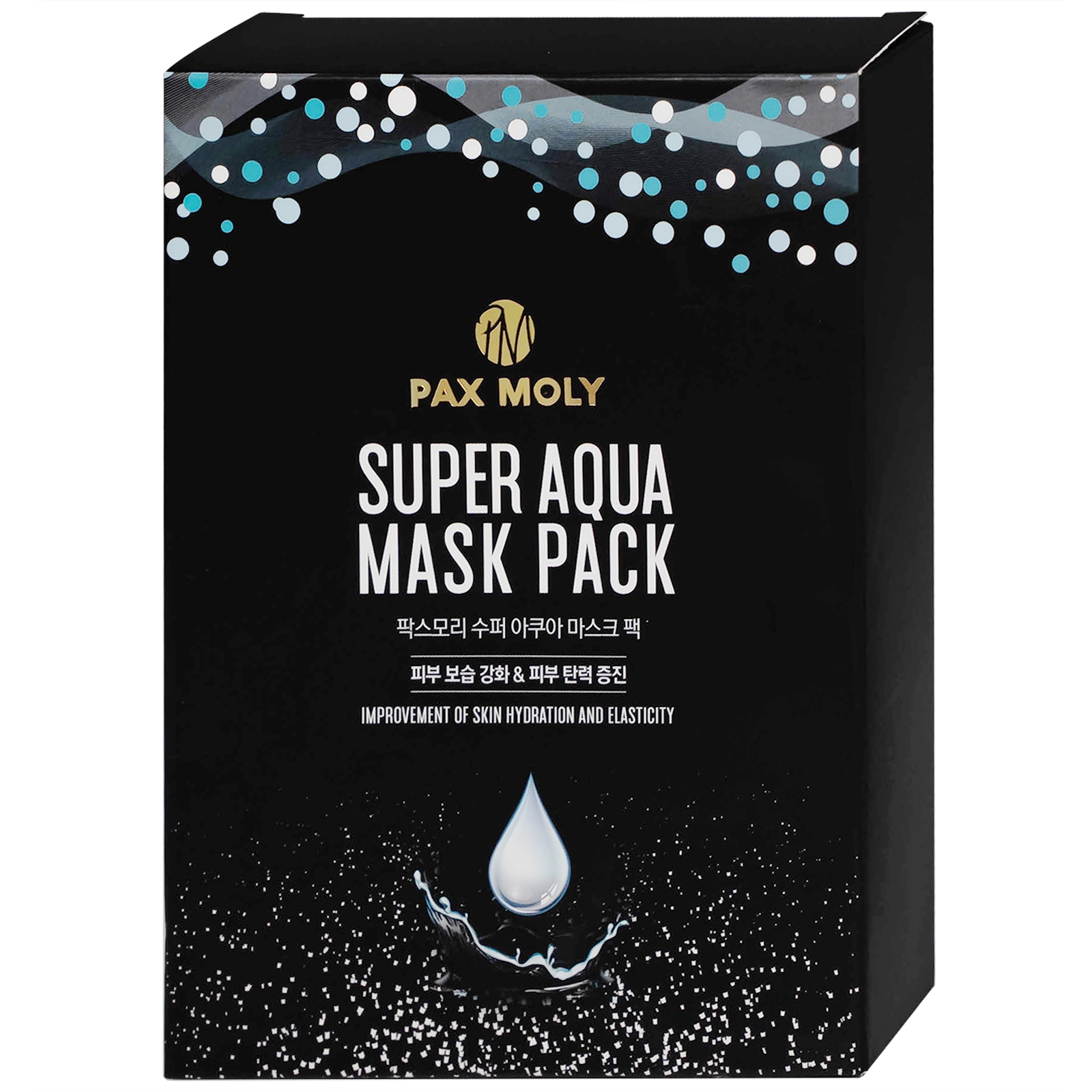 Hình ảnh Mặt nạ Pax Moly Super Aqua Mask Pack giúp da mềm mịn, giúp dưỡng ẩm da, làm sáng da (10 miếng)