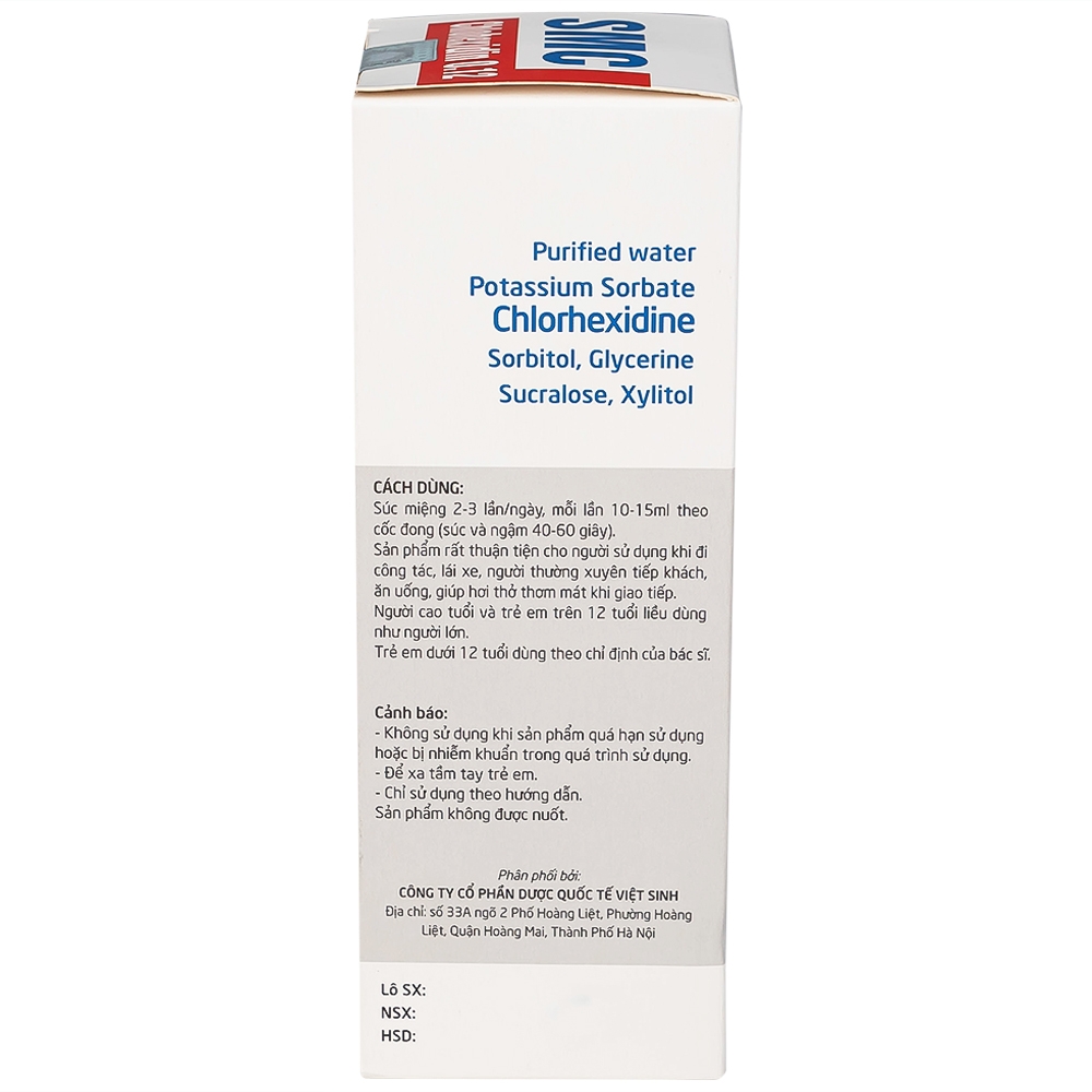 Hình ảnh Nước súc miệng SMC Chlohexidin 0.12 Việt Sinh Pharma phòng ngừa và điều trị viêm nướu, viêm nha chu (350ml)