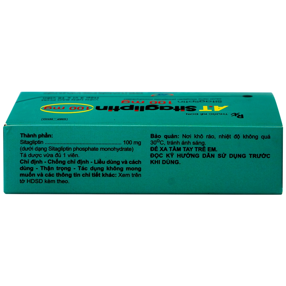 Hình ảnh Thuốc A.T Sitagliptin 100 mg An Thiên cải thiện kiểm soát đường huyết (3 vỉ x 10 viên)