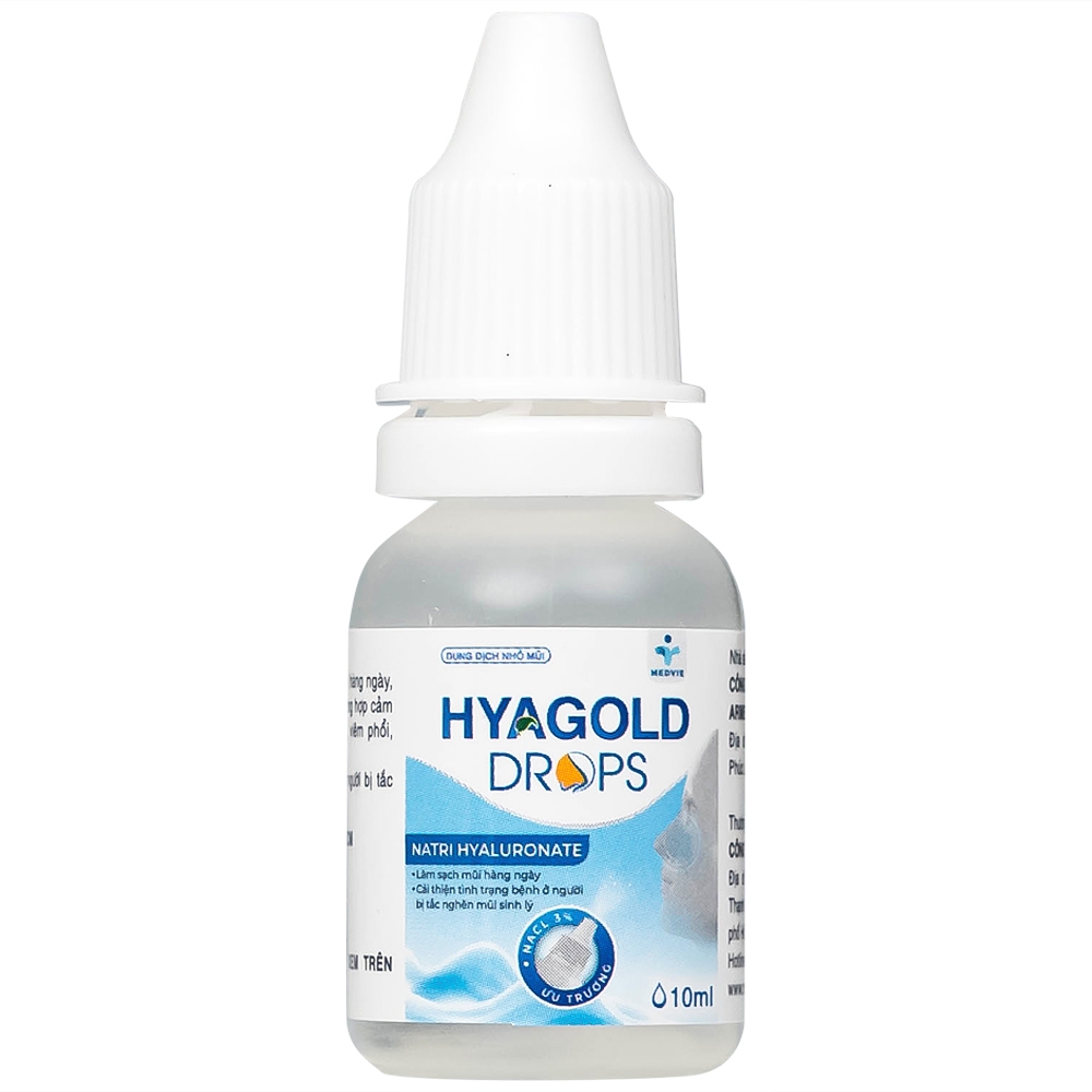 Hình ảnh Dung dịch nhỏ mũi Hyagold Drops 10ml Medvie làm sạch mũi 
