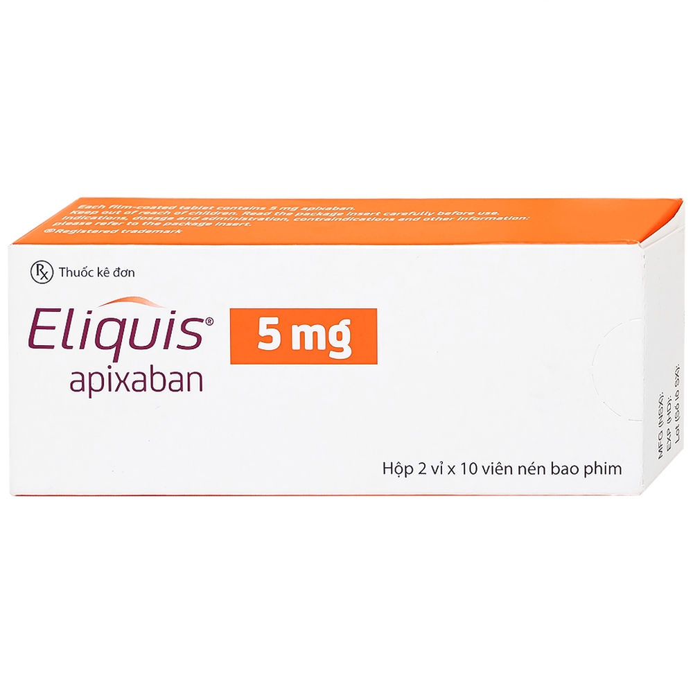Hình ảnh Thuốc Eliquis 5mg Pfizer giúp phòng ngừa biến cố thuyên tắc huyết khối tĩnh mạch (2 vỉ x 10 viên)