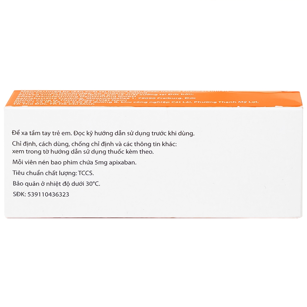 Hình ảnh Thuốc Eliquis 5mg Pfizer giúp phòng ngừa biến cố thuyên tắc huyết khối tĩnh mạch (2 vỉ x 10 viên)