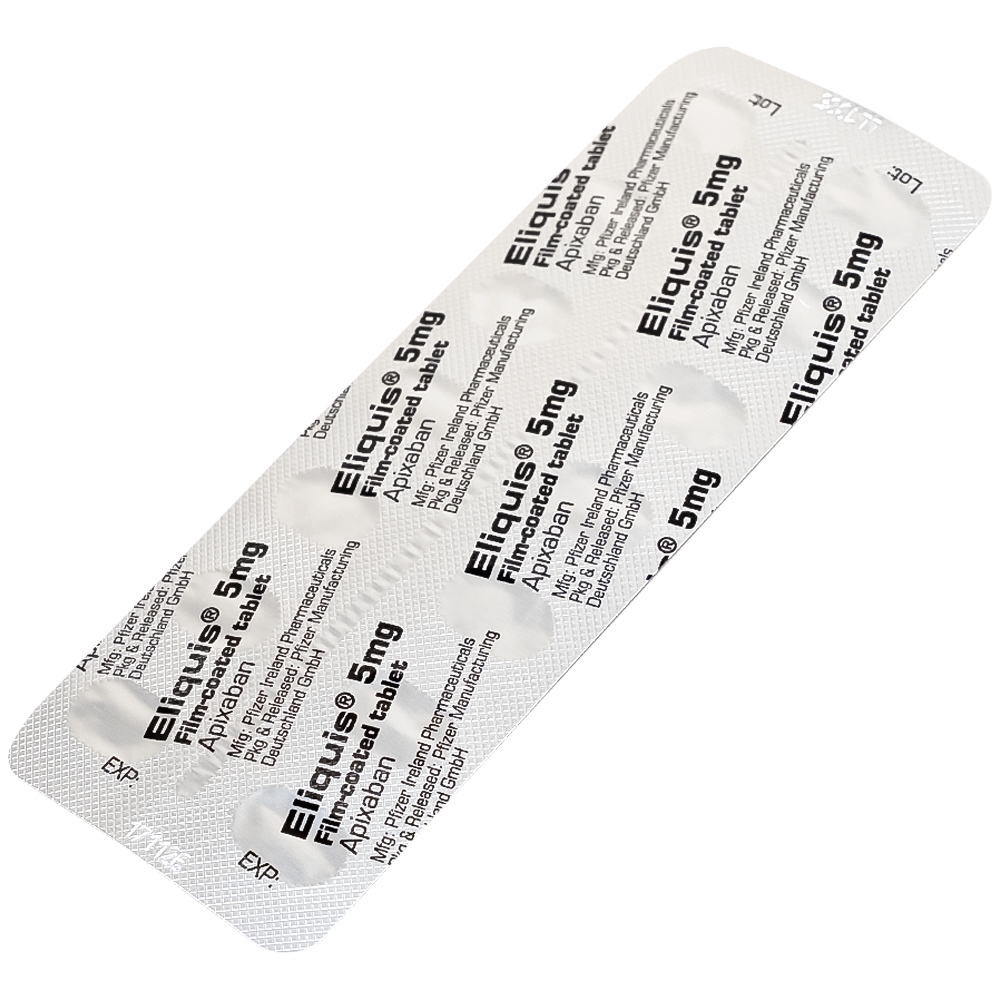 Hình ảnh Thuốc Eliquis 5mg Pfizer giúp phòng ngừa biến cố thuyên tắc huyết khối tĩnh mạch (2 vỉ x 10 viên)