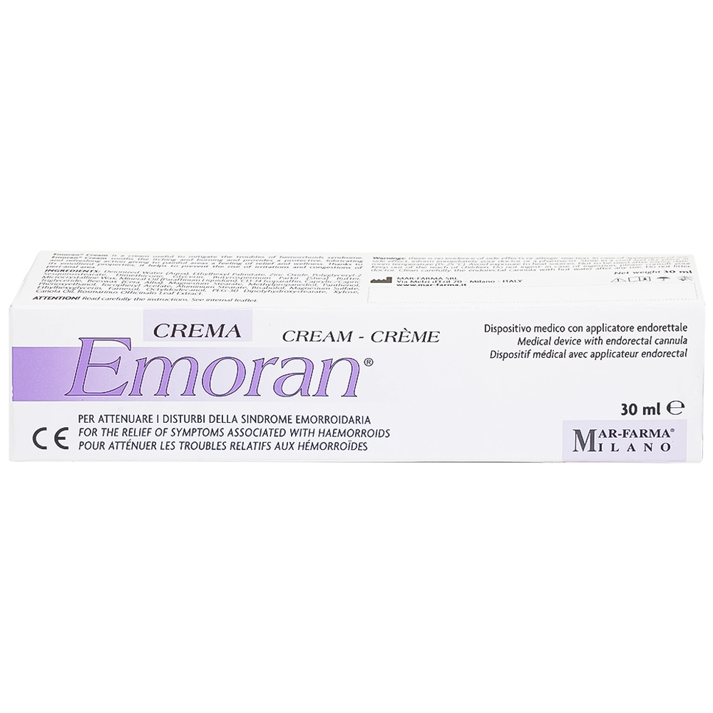 Hình ảnh Kem Emoran Mar-Farma làm giảm các triệu chứng của bệnh trĩ, hỗ trợ làm dịu cơn ngứa và rát (30ml)