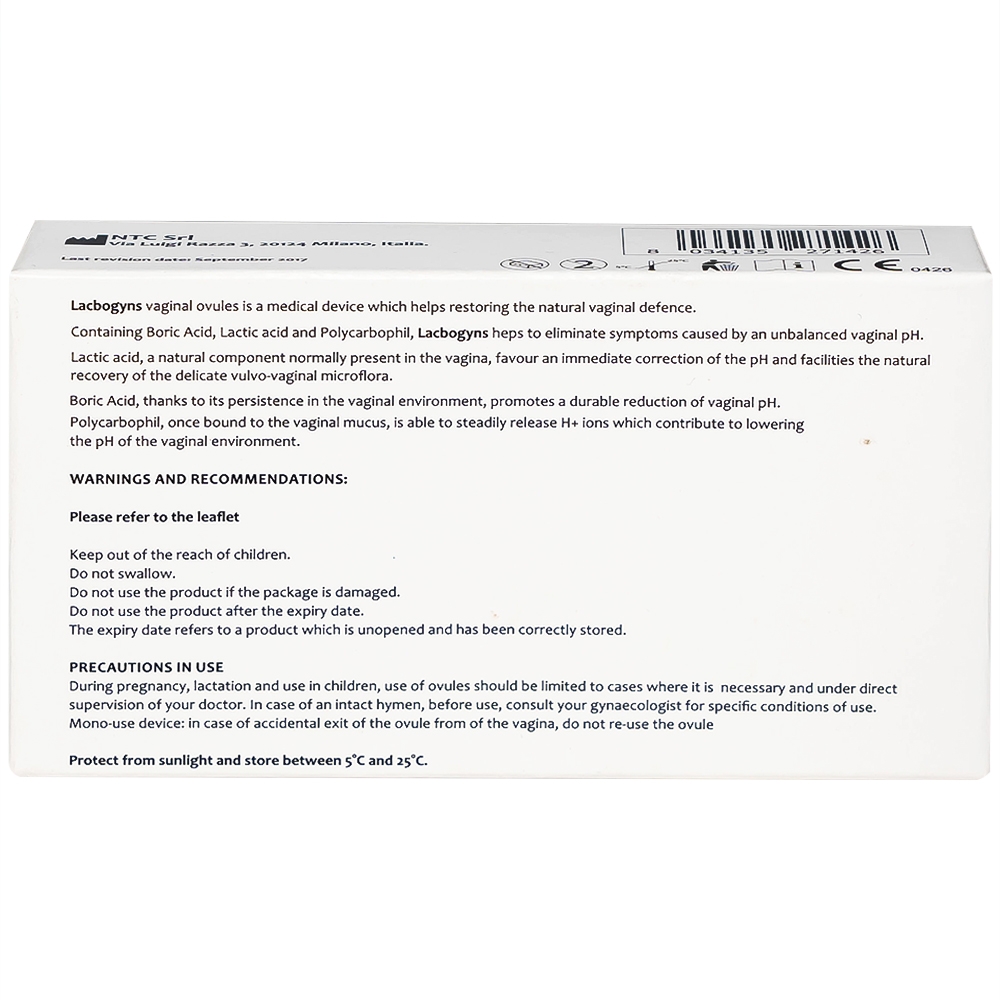 Hình ảnh Viên đặt Lacbogyns NTC Pharma ngăn ngừa và điều trị các bệnh âm đạo, viêm âm đạo (10 viên)