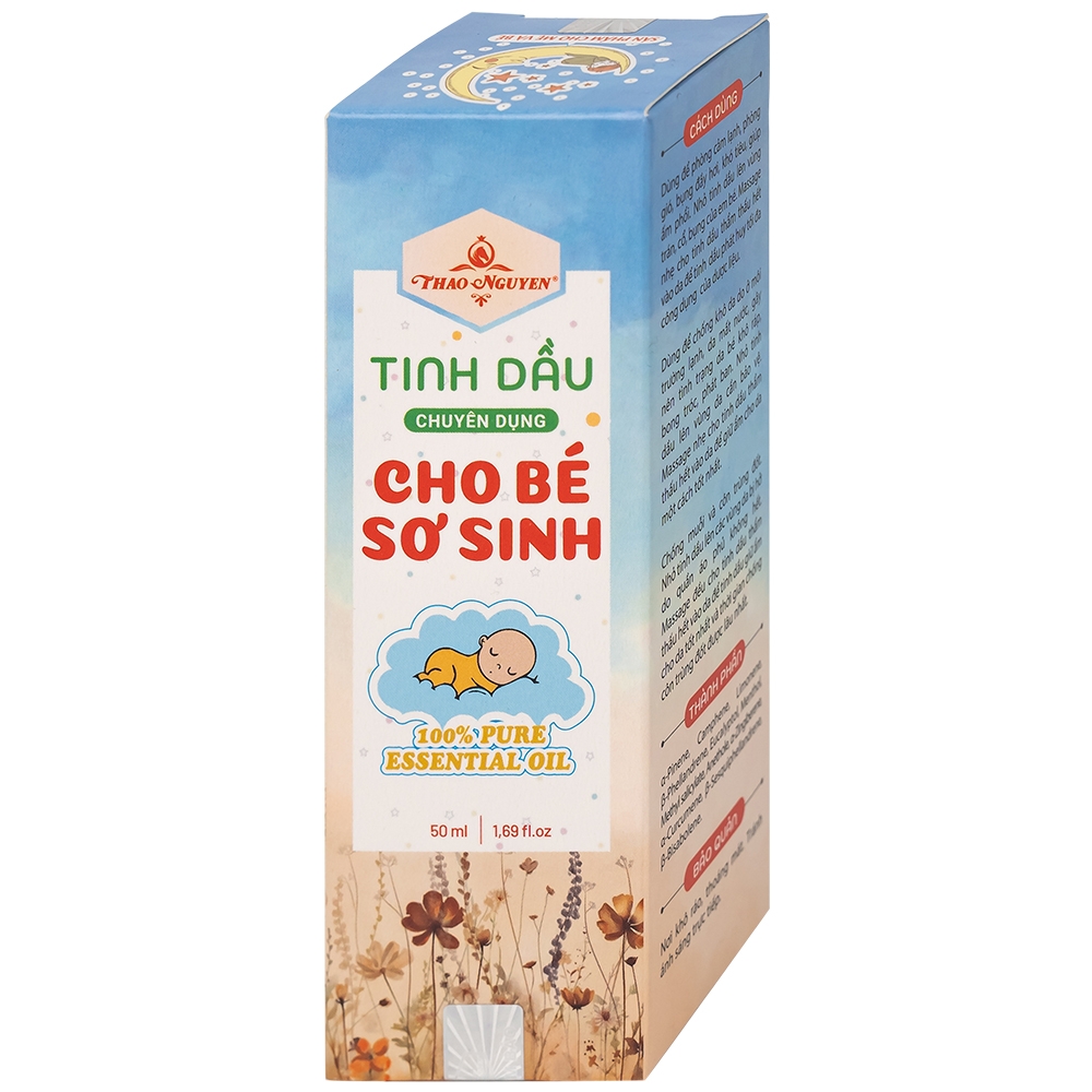 Hình ảnh Tinh dầu cho bé sơ sinh Thảo Nguyên giúp phòng ngừa cảm lạnh, phòng gió, làm ấm phổi (50ml)