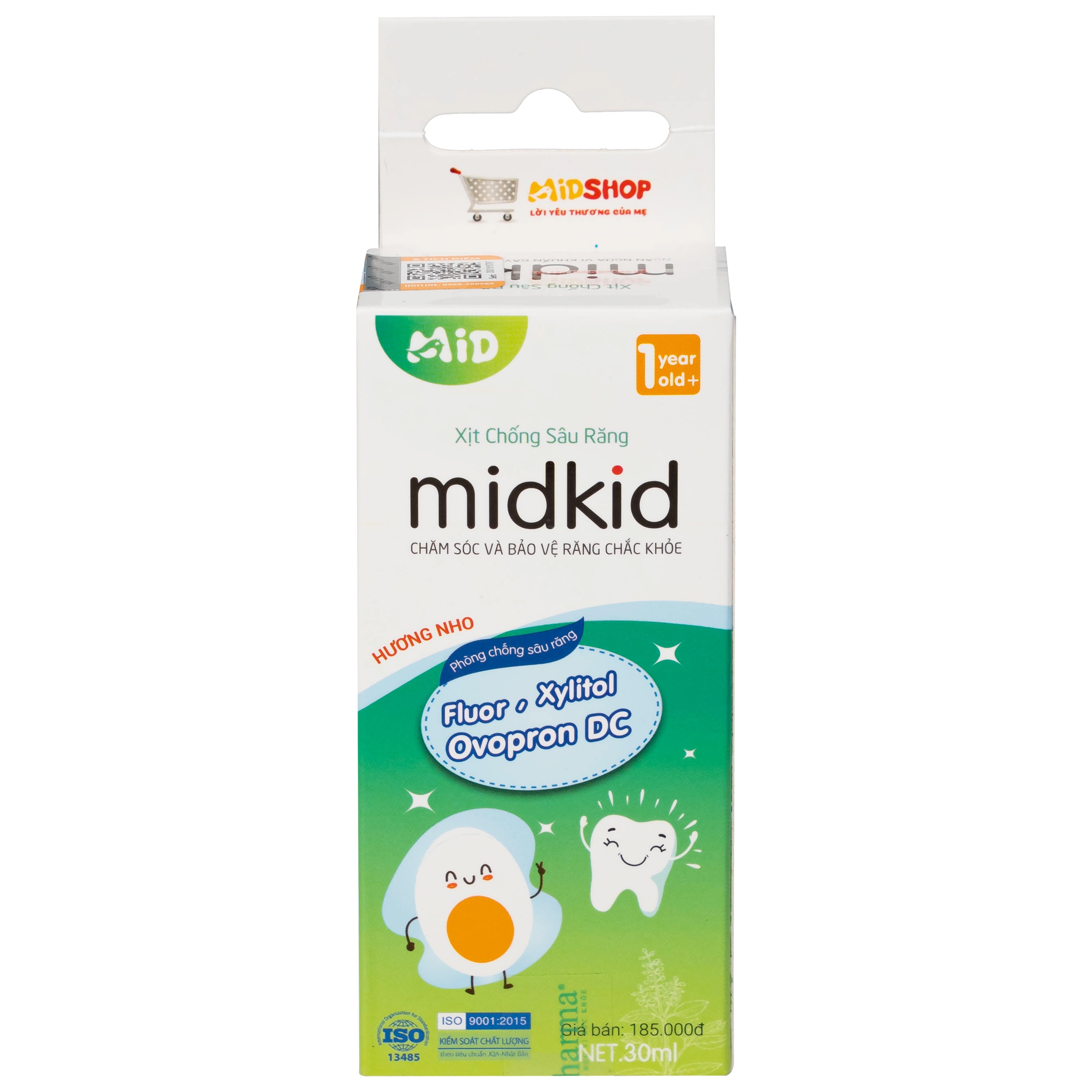 Hình ảnh Xịt chống sâu răng Midkid 30ml DK Pharma hương nho chăm sóc và bảo vệ răng chắc khỏe