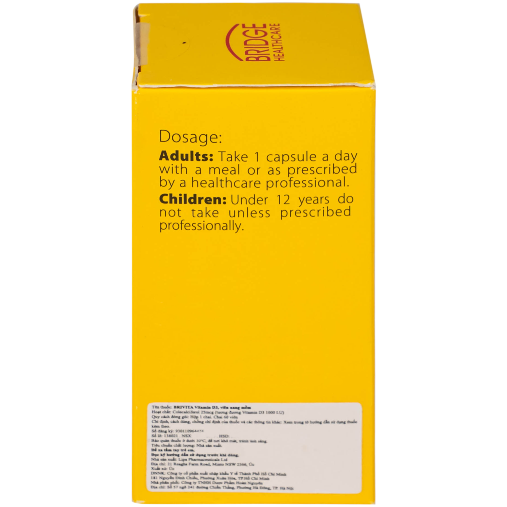 Hình ảnh Thuốc Brivita điều trị và ngăn ngừa thiếu hụt về vitamin D (Chai 60 viên)