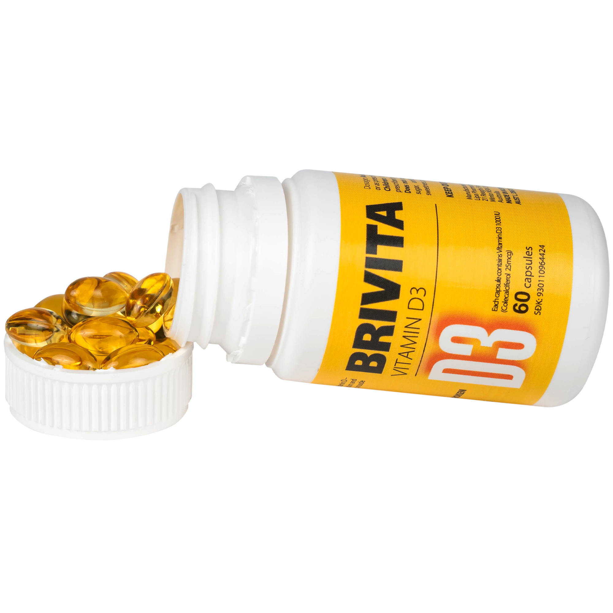 Hình ảnh Thuốc Brivita điều trị và ngăn ngừa thiếu hụt về vitamin D (Chai 60 viên)