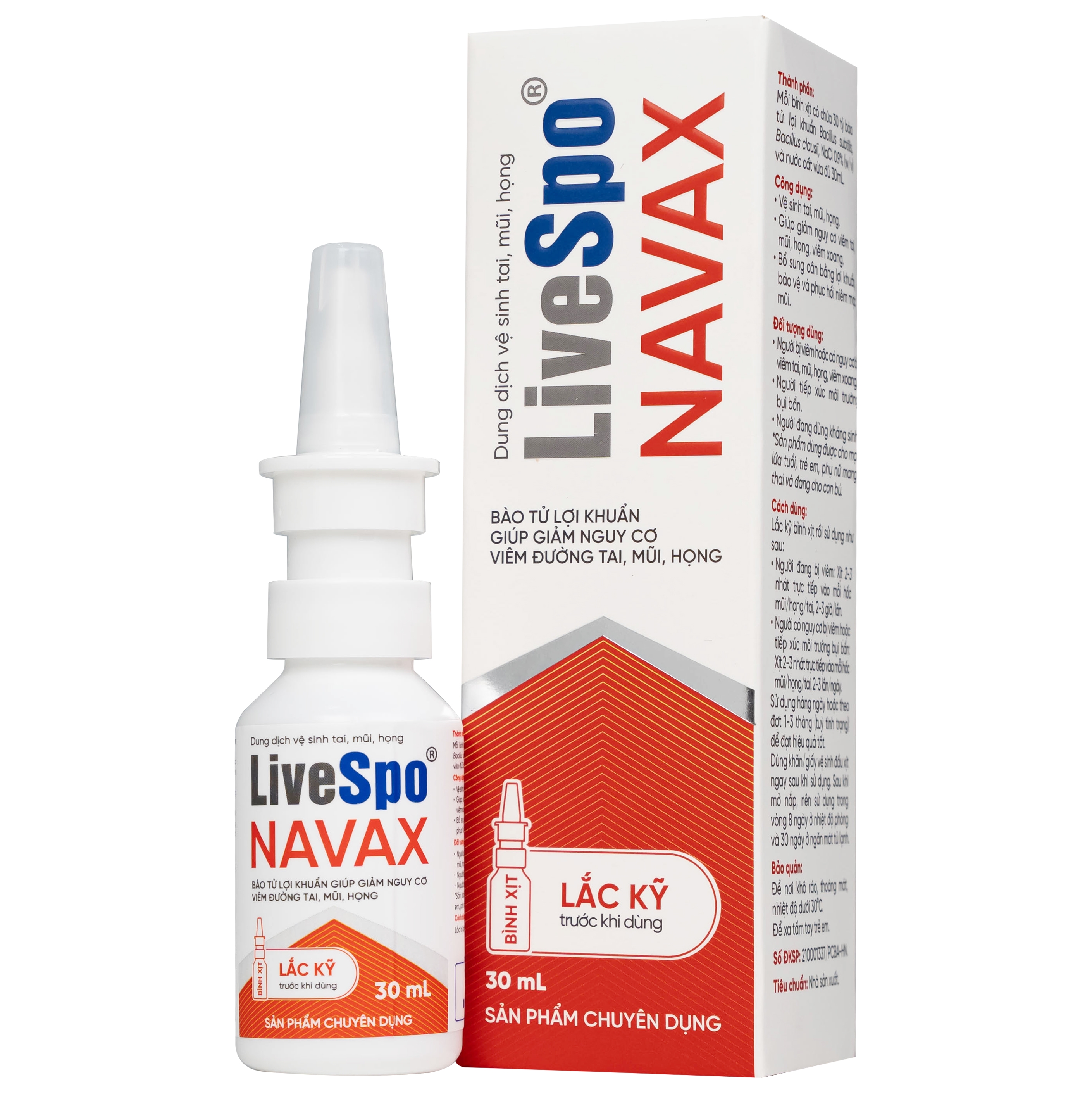 Hình ảnh Dung dịch vệ sinh tai, mũi, họng LiveSpo NAVAX 30ml giảm nguy cơ viêm tai, mũi, họng, viêm xoang