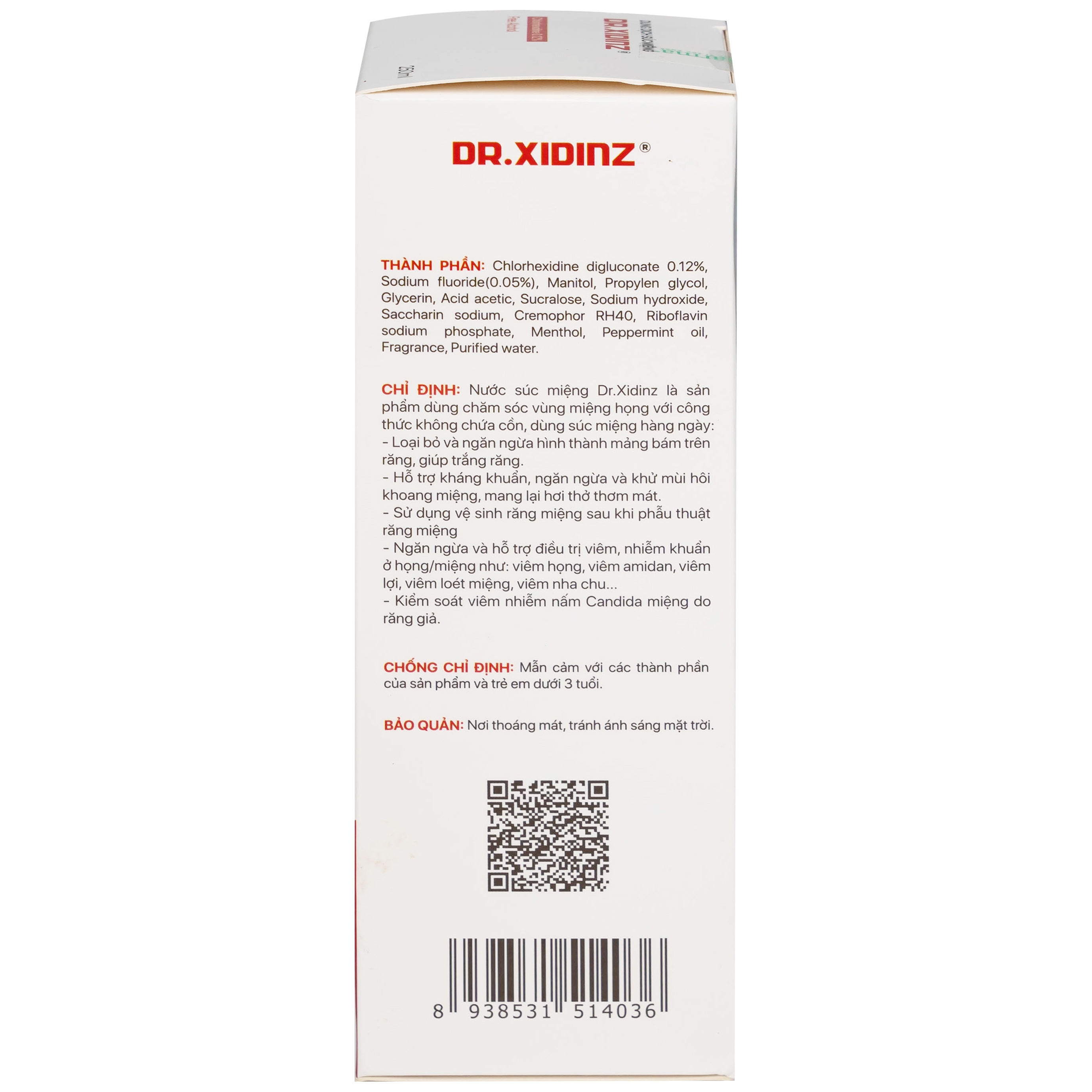 Hình ảnh Nước súc miệng Dr.Xidinz 250ml DK Pharma loại bỏ và ngăn ngừa mảng bám, làm trắng răng