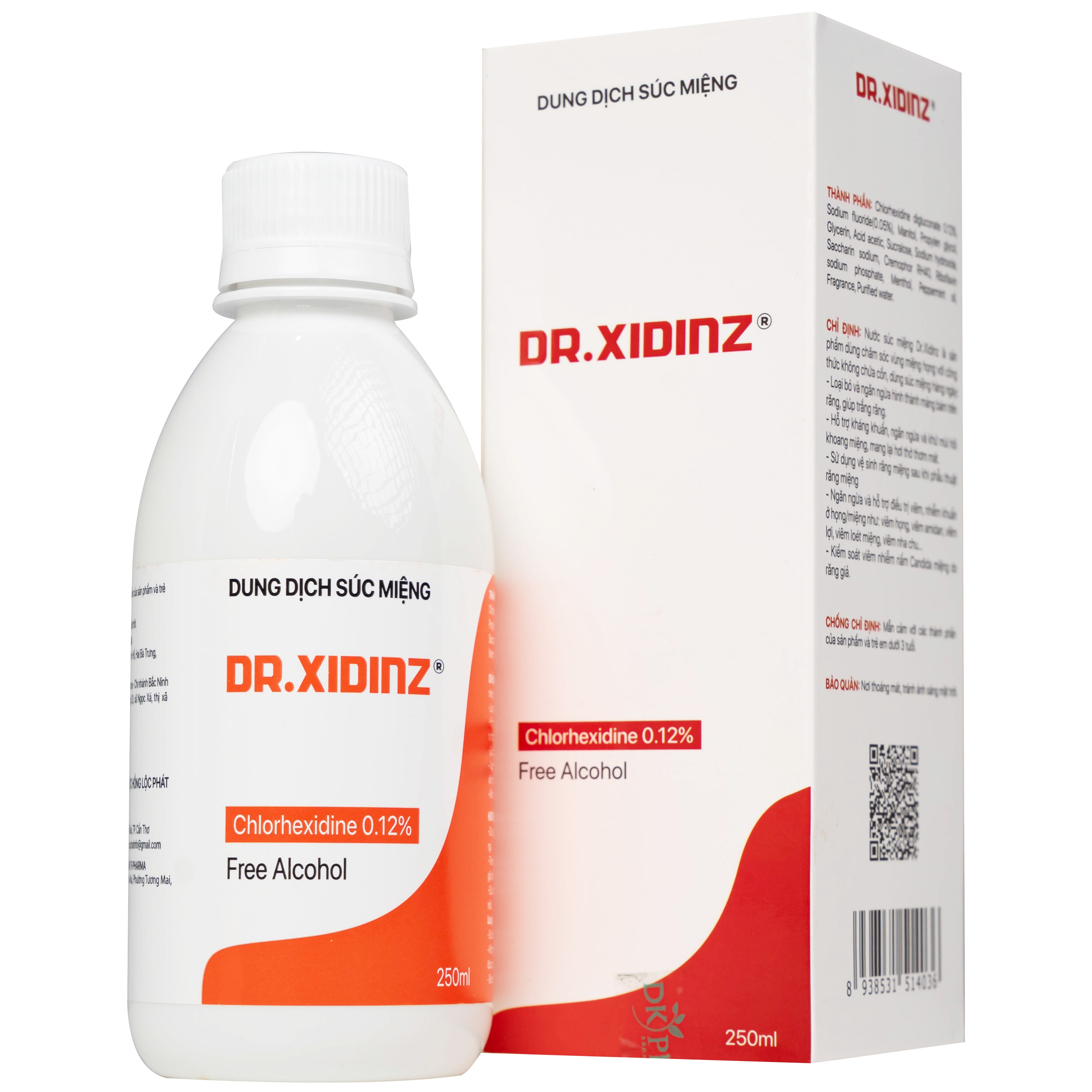Hình ảnh Nước súc miệng Dr.Xidinz 250ml DK Pharma loại bỏ và ngăn ngừa mảng bám, làm trắng răng