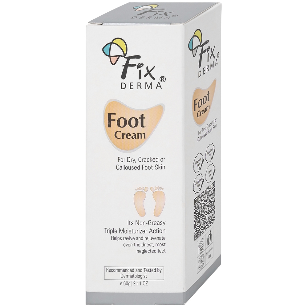 Hình ảnh Kem dưỡng chống nứt gót chân Fixderma Foot Cream cung cấp độ ẩm, làm mềm da gót chân (60g)