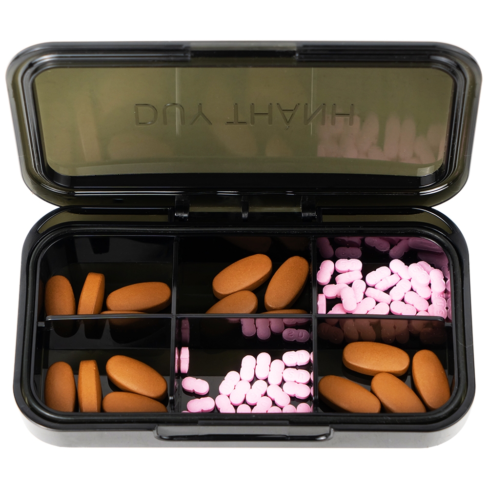 Hình ảnh Hộp phân liều thuốc 6 ngăn A29 Duy Thành màu trà