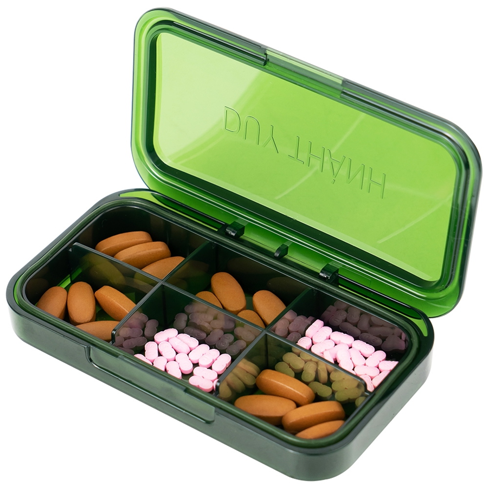 Hình ảnh Hộp phân liều thuốc 6 ngăn A31 Duy Thành màu xanh