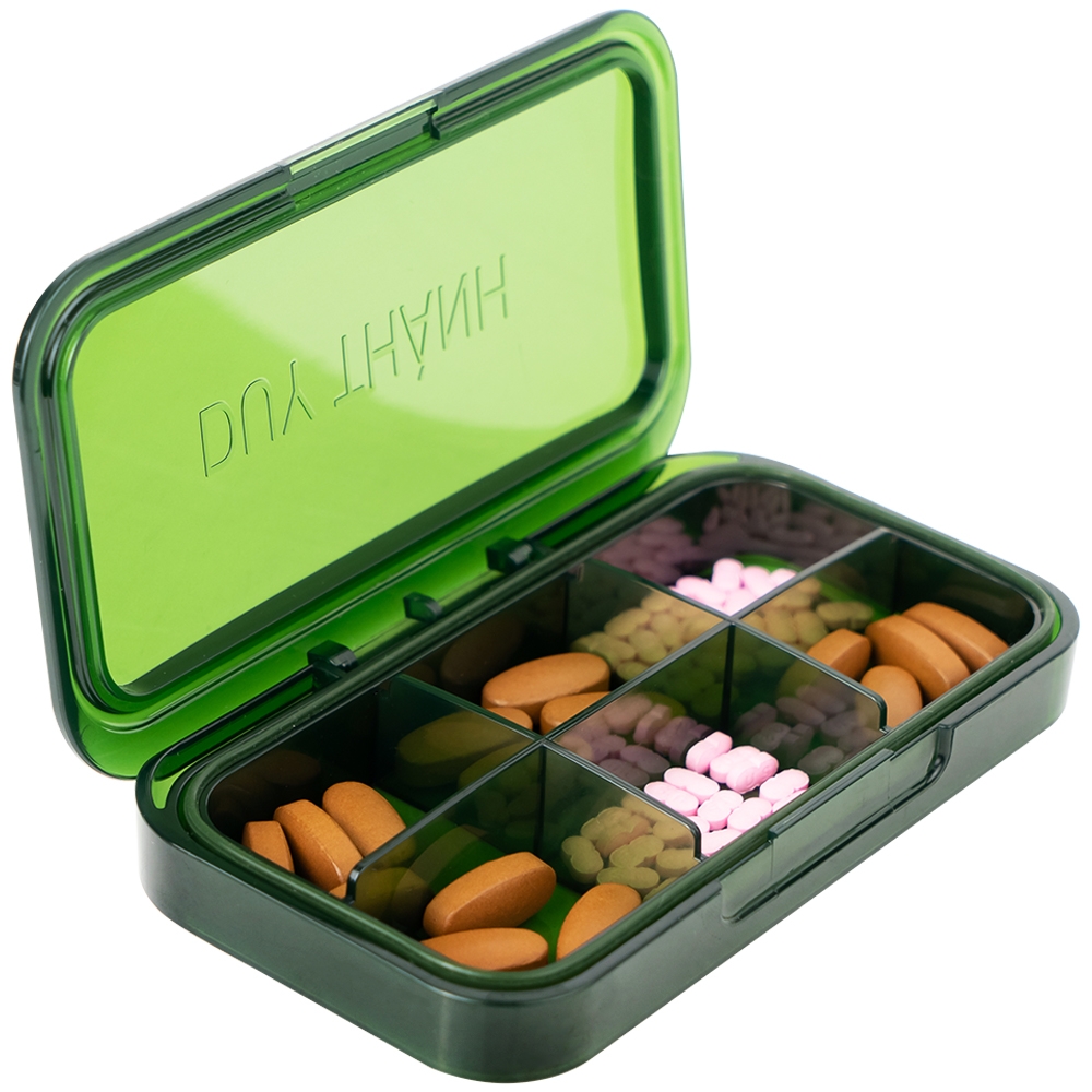 Hình ảnh Hộp phân liều thuốc 6 ngăn A31 Duy Thành màu xanh