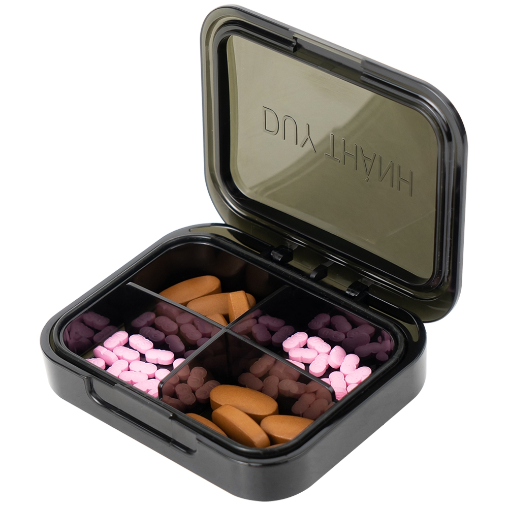 Hình ảnh Hộp phân liều thuốc 4 ngăn A31 Duy Thành màu trà