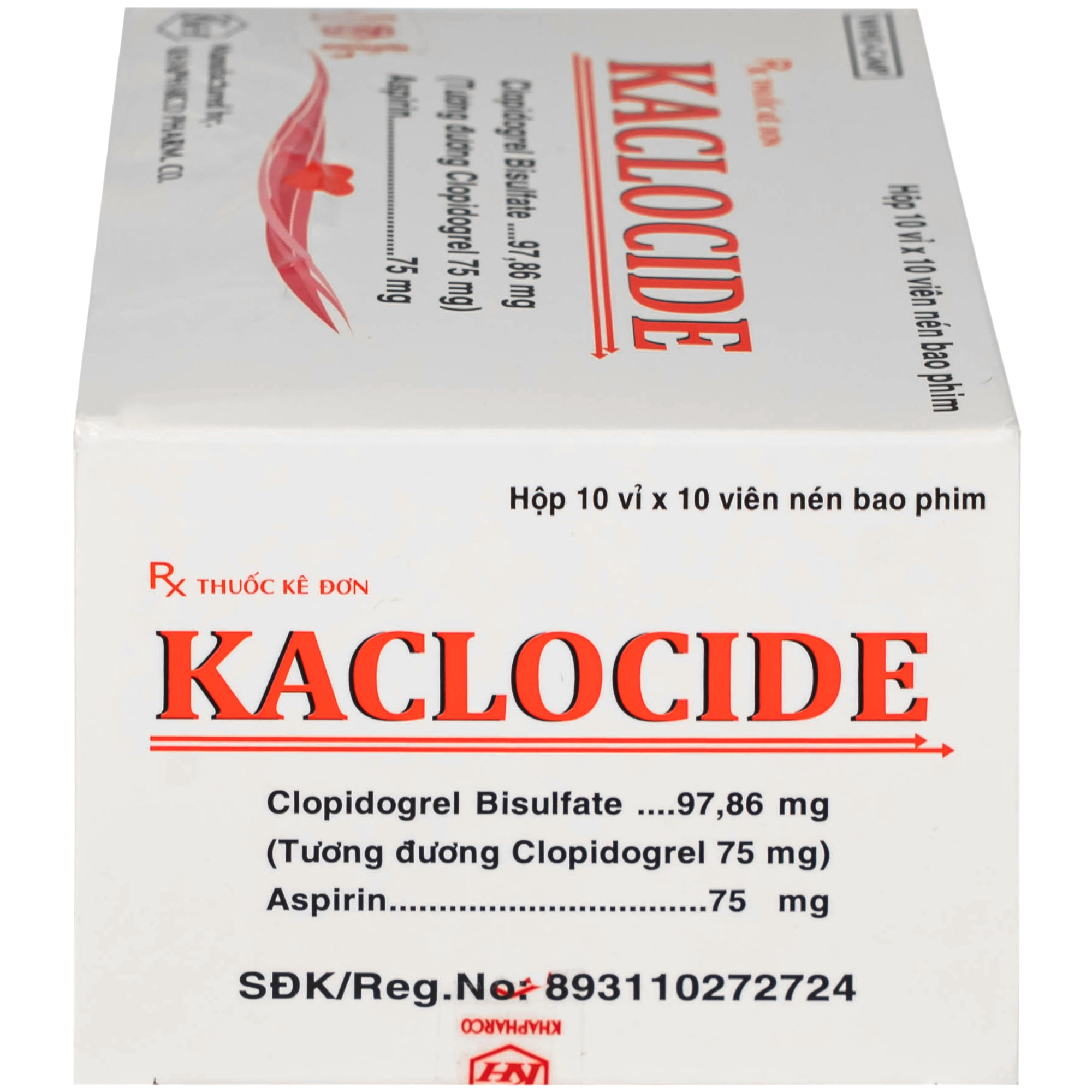 Hình ảnh Thuốc Kaclocide Khapharco ngừa hình thành cục máu đông (10 vỉ 10 viên)