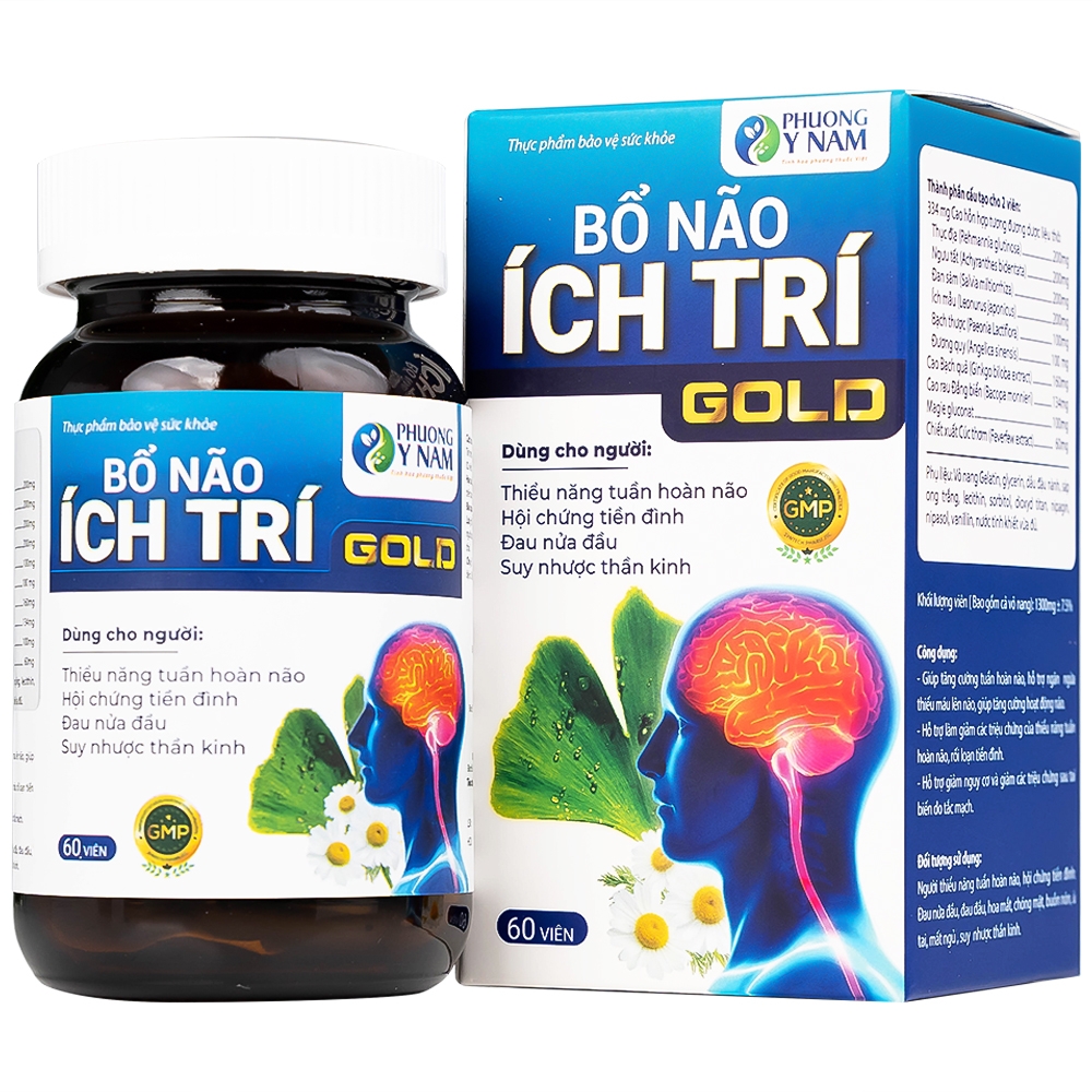 Hình ảnh Bổ Não Ích Trí Gold Tất Thành tăng cường tuần hoàn não (60 viên)