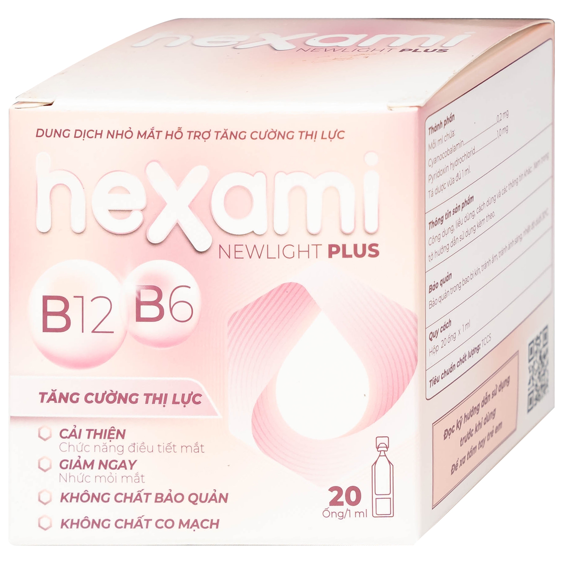 Hình ảnh Dung dịch nhỏ mắt Hexami Newlight Plus CPC1HN giảm mỏi mắt, mờ mắt, ngứa mắt, mắt đỏ (4 vỉ x 5 ống)