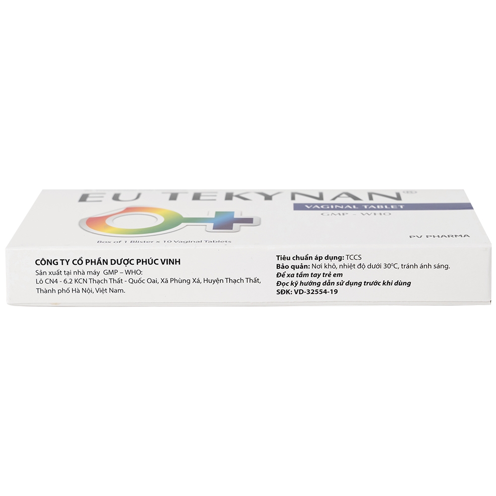 Hình ảnh Viên đặt âm đạo Eu Tekynan PV điều trị viêm âm đạo (1 vỉ x 10 viên)