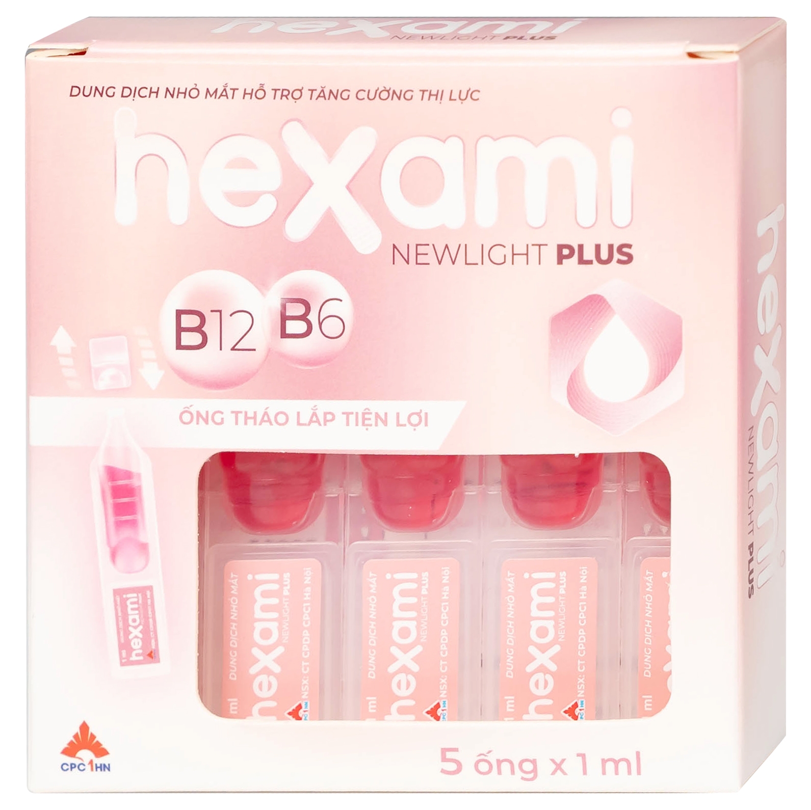 Hình ảnh Dung dịch nhỏ mắt Hexami Newlight Plus CPC1HN giảm mỏi mắt, mờ mắt, ngứa mắt, mắt đỏ (4 vỉ x 5 ống)