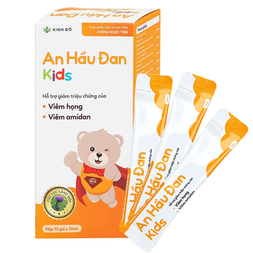 Hình ảnh Thực phẩm bảo vệ sức khoẻ An Hầu Đan Kids Kinh Đô hỗ trợ giảm triệu chứng của viêm họng (10 gói x 10ml)